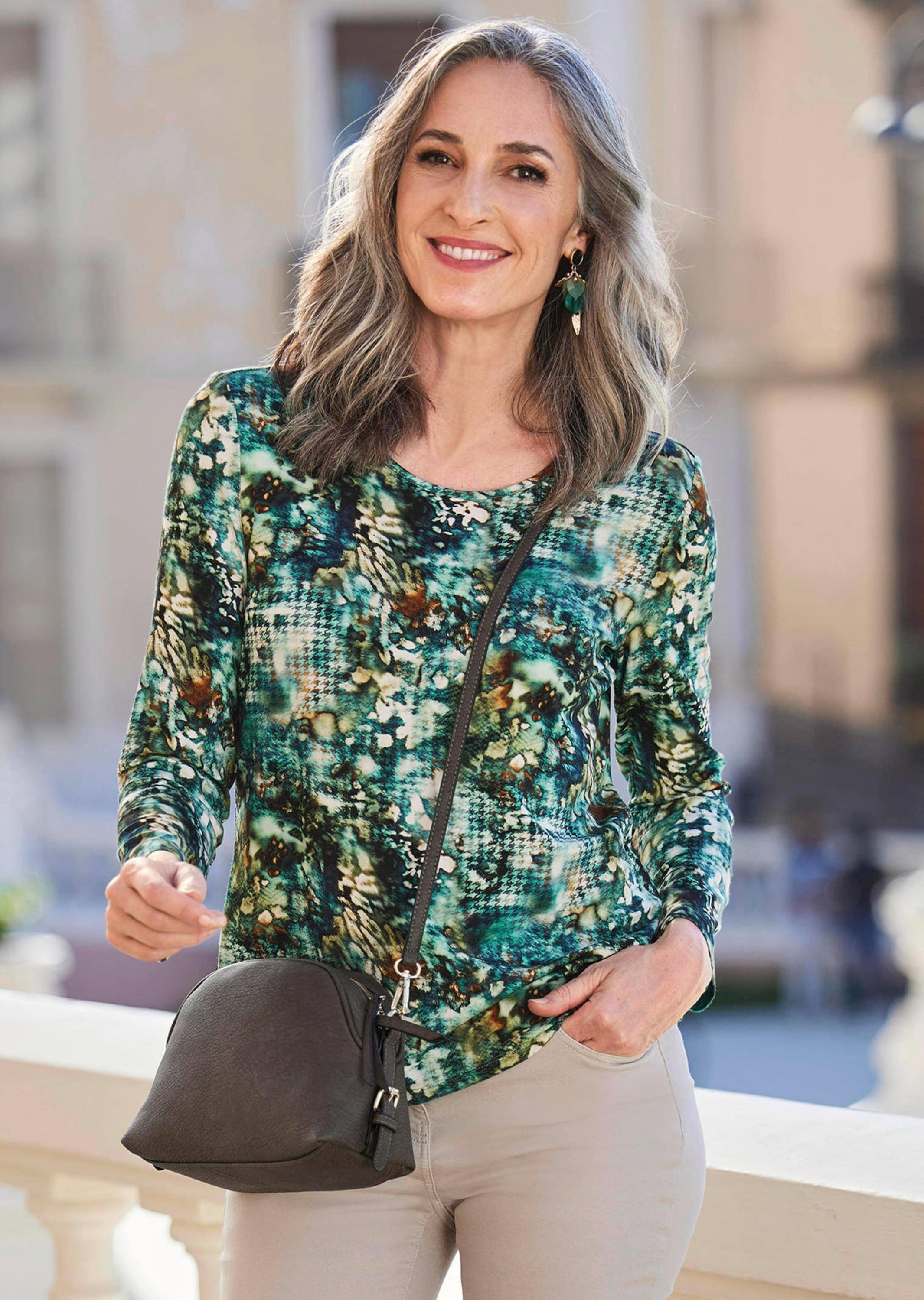 GOLDNER Print-Shirt »Langarmshirt mit Druck«