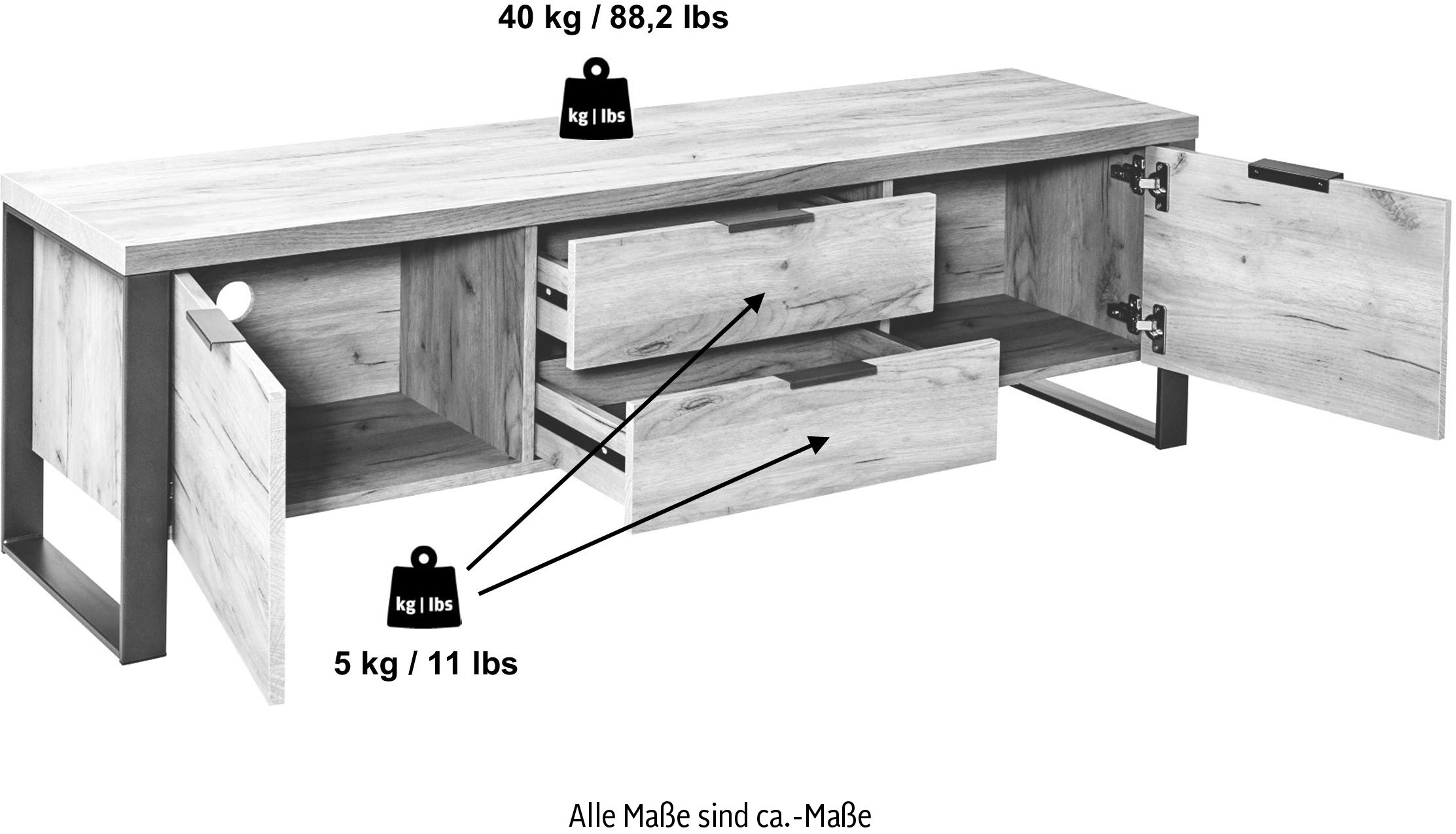 Jahnke TV-Board »LOOP«, Breite ca. 152 cm