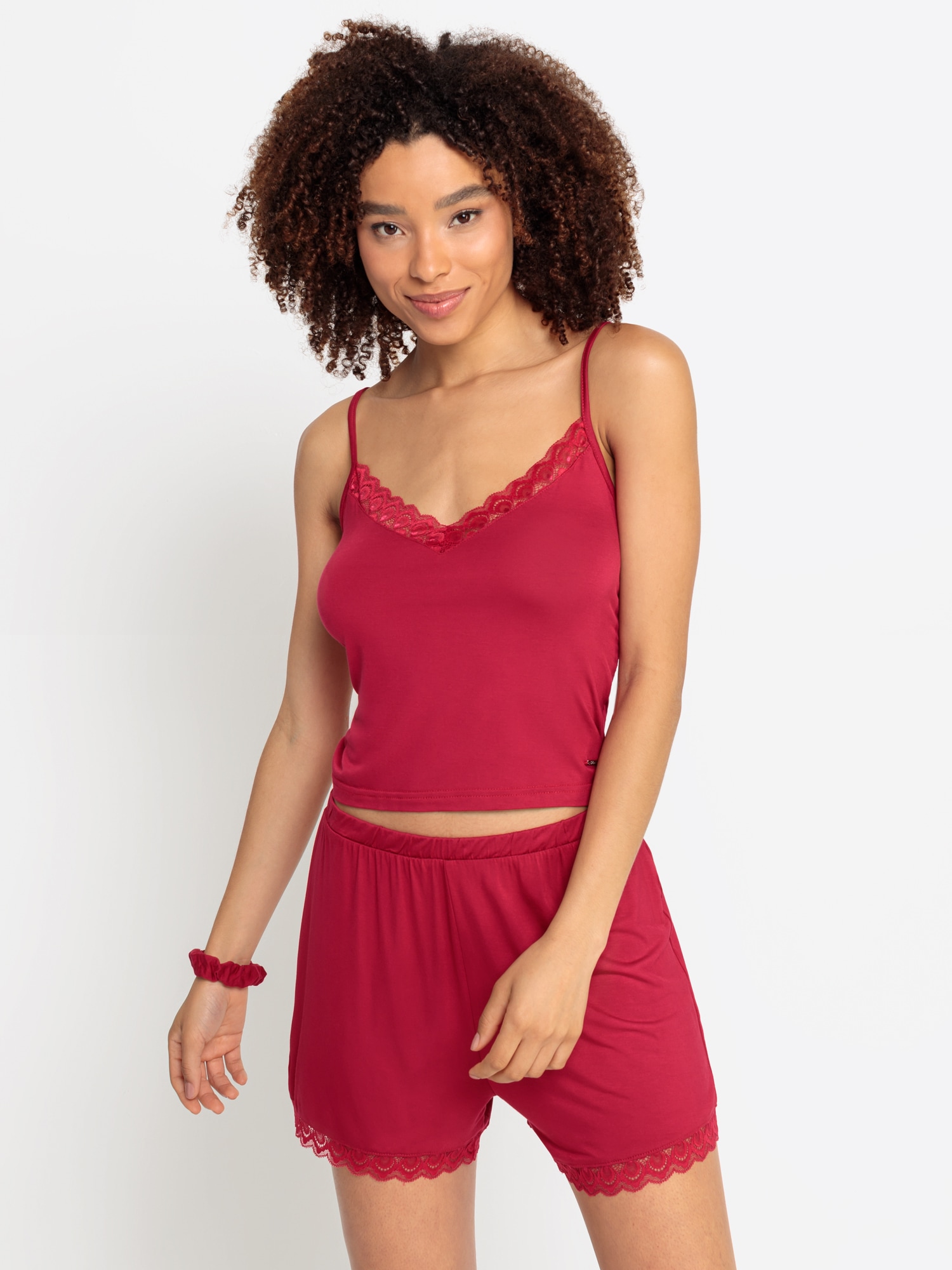 s.Oliver Schlafanzug Set, 4 mit Scrunchie und Schlafmaske