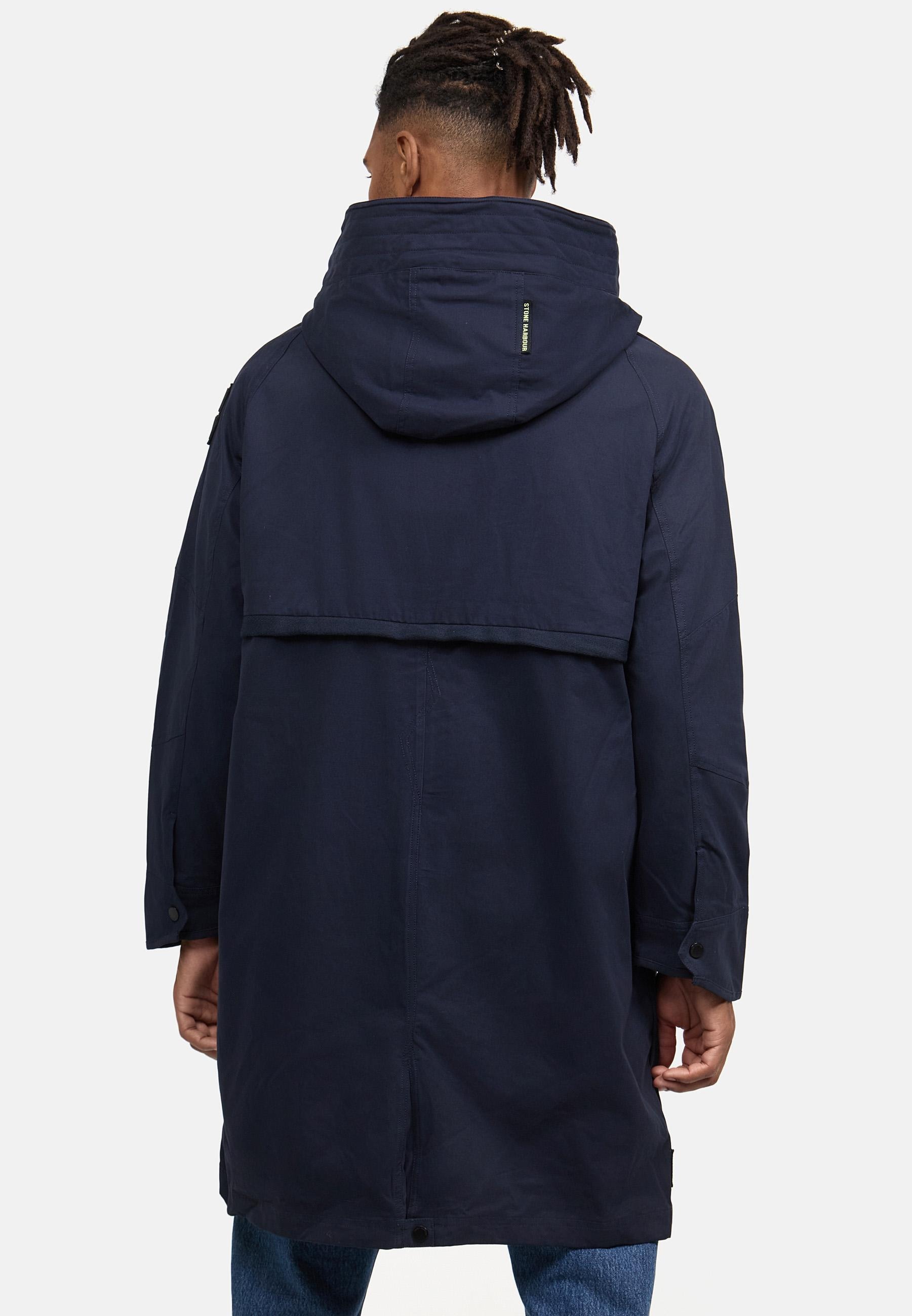 Stone Harbour Kurzmantel »Kurzmantel Yaroon«, Cooler Herren Übergangsmantel mit großer Kapuze