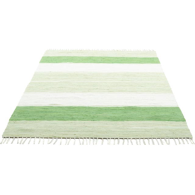 THEKO Teppich »Stripe Cotton«, rechteckig, Flachgewebe, gestreift, reine  Baumwolle, handgewebt, mit Fransen bestellen online bei OTTO