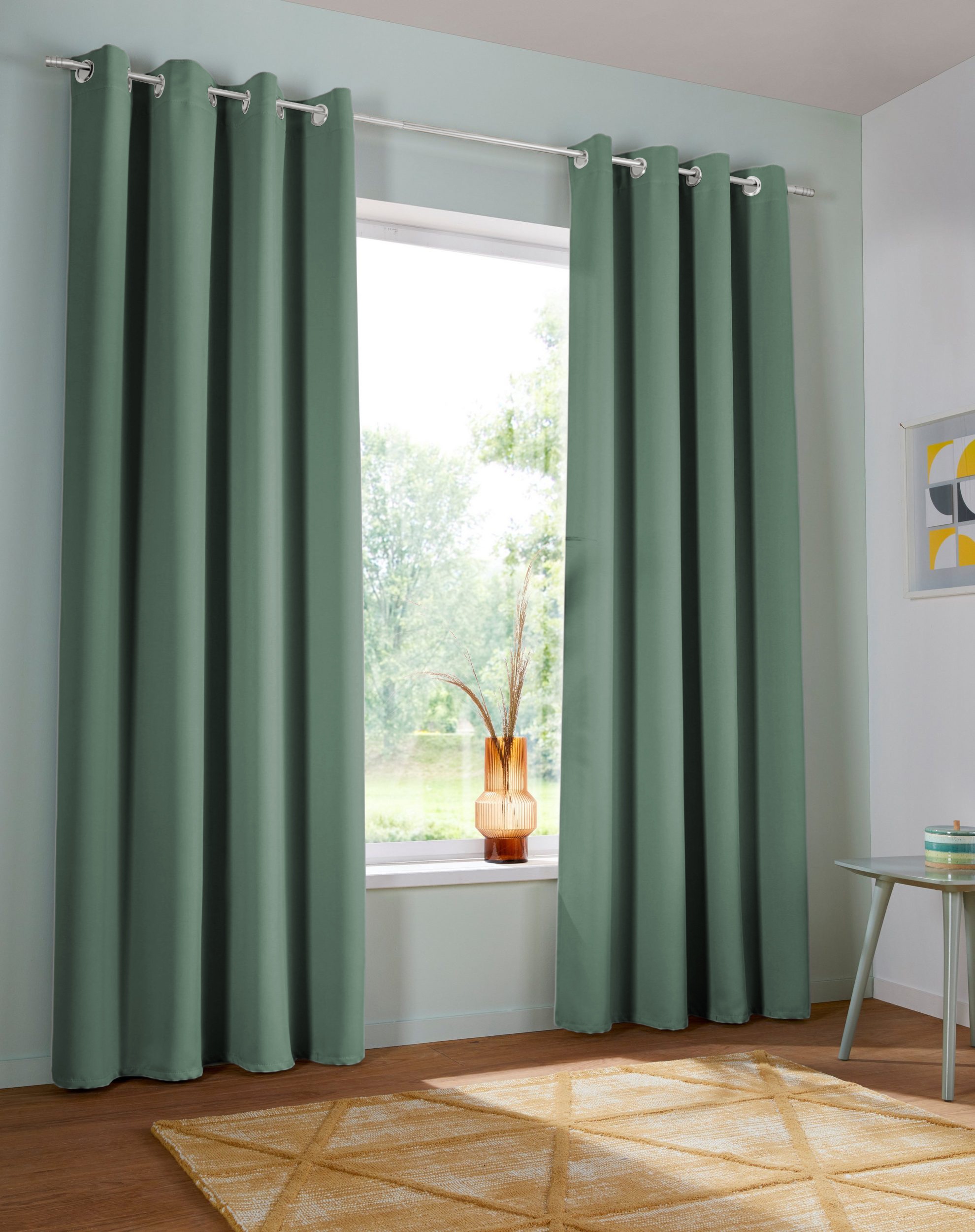 OTTO home Verdunkelungsvorhang »Solana« Ösen 2 Stk. tlg. 2-er Set, Breite 140 cm, einfarbig