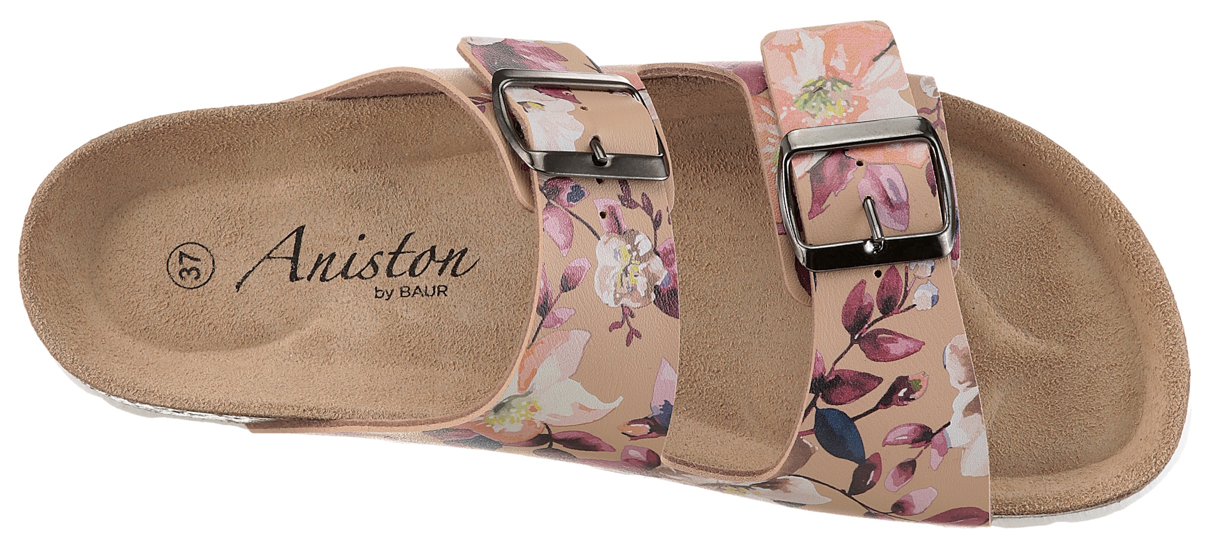 Aniston SHOES Pantolette  Hausschuh, Sommerschuh mit Blumendruck - NEUE KOLLEKTION