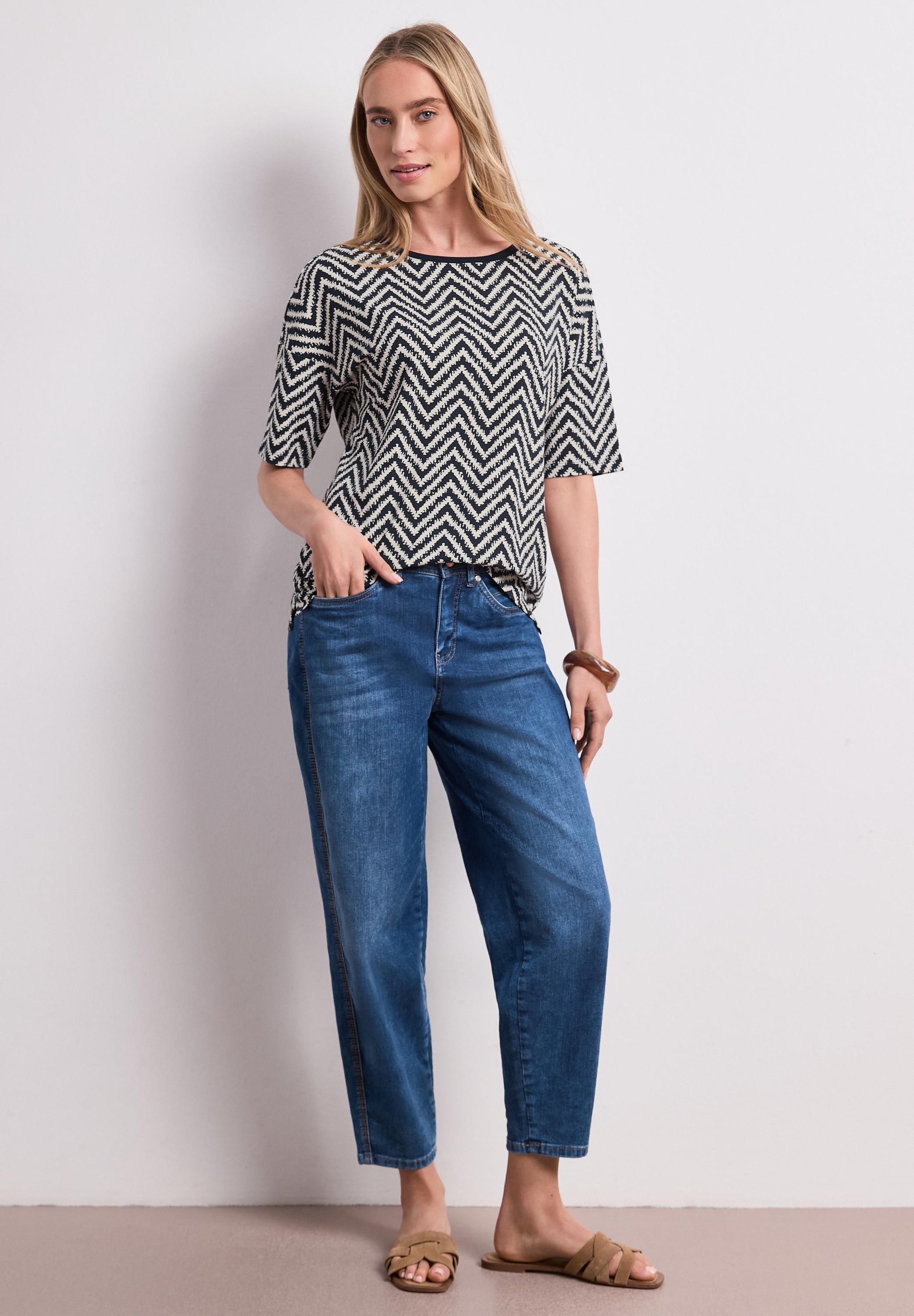 STREET ONE Shirttop Sommershirt mit Allover-Print