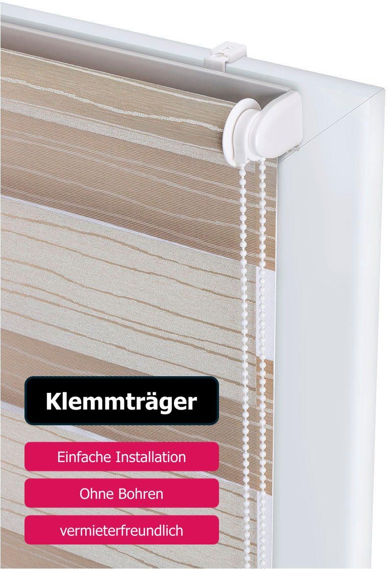 my home Doppelrollo »PAGELLA«, Lichtschutz, Blendschutz-Sichtschutz-Verdunkelung, ohne Bohren, freihängend, mit eingewebten Chenillefäden NEUHEIT!