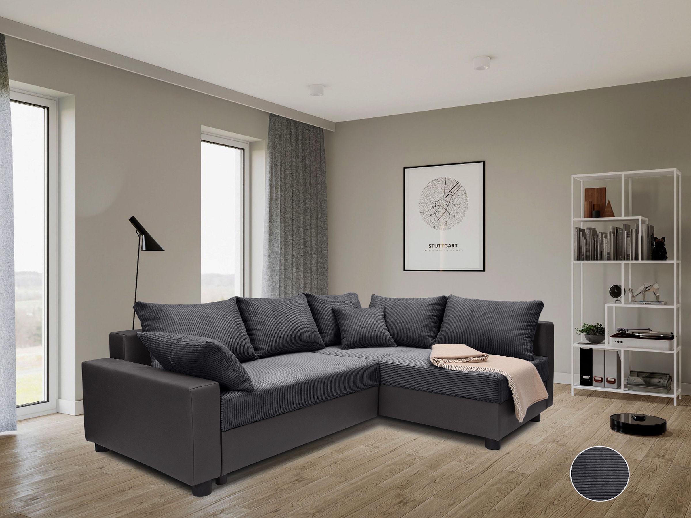 COLLECTION AB Ecksofa »Parma L-Form«, mit Schlaffunktion und Bettkasten, inklusive Kissen, Bonellfederkern