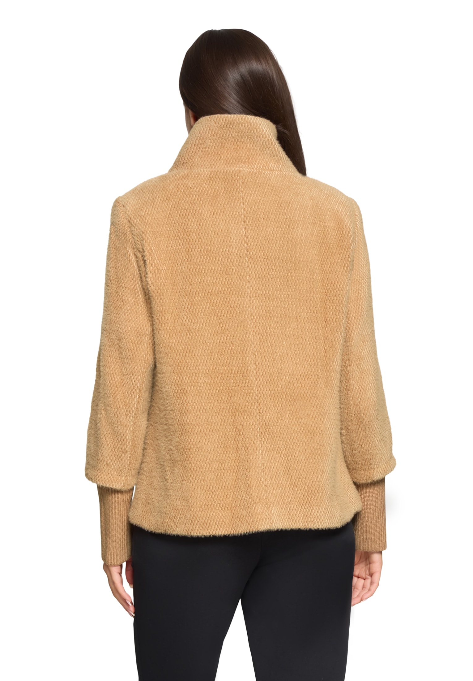 Betty&Co Plüschjacke »Kuscheljacke mit Rippbündchen«