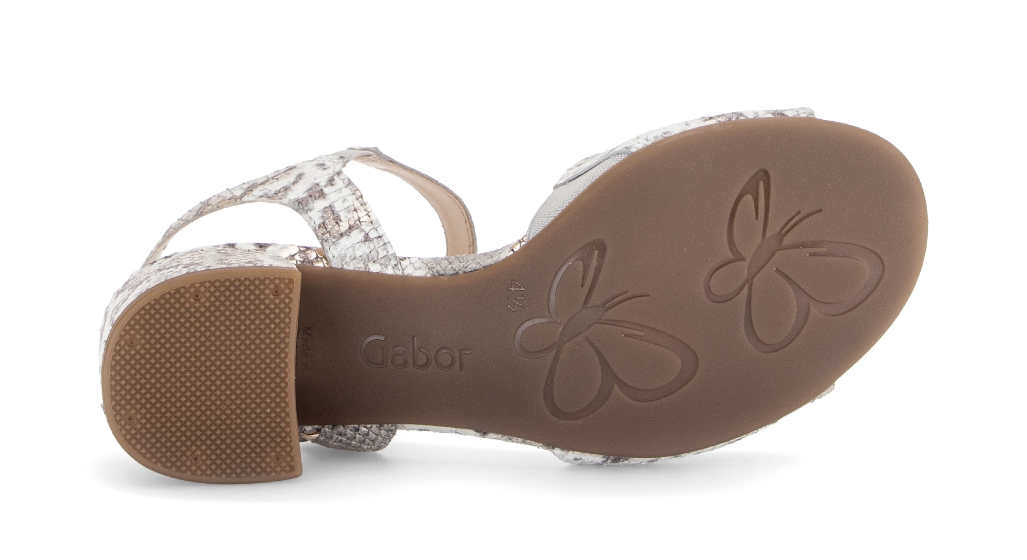 Gabor Sandalette »Tunis«  Blockabsatz, Sommerschuh in Schlangenoptik, Weite G (= weit)