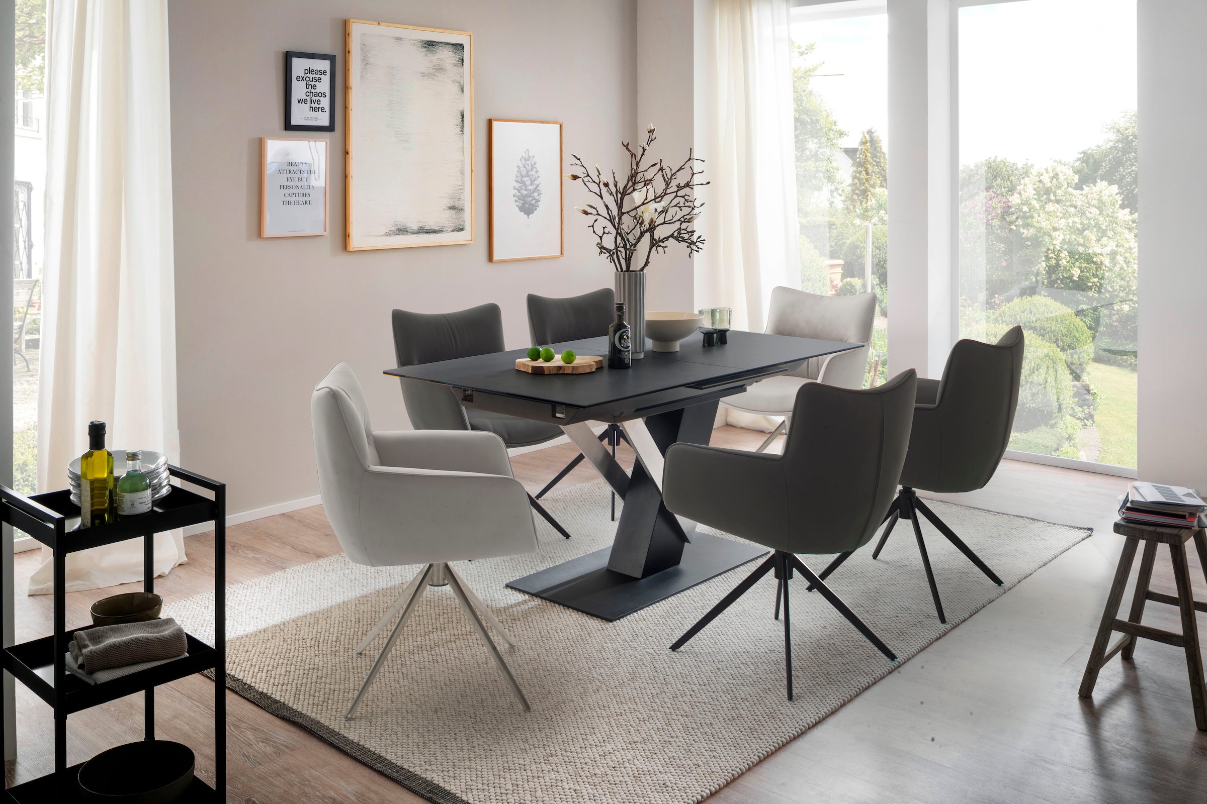 MCA furniture 4-Fußstuhl »LIMONE«, (Set), 2 St., (Set, 2 Stck), 360° drehbar, Belastbarkeit 120 kg, Sitzhöhe ca. 49 cm