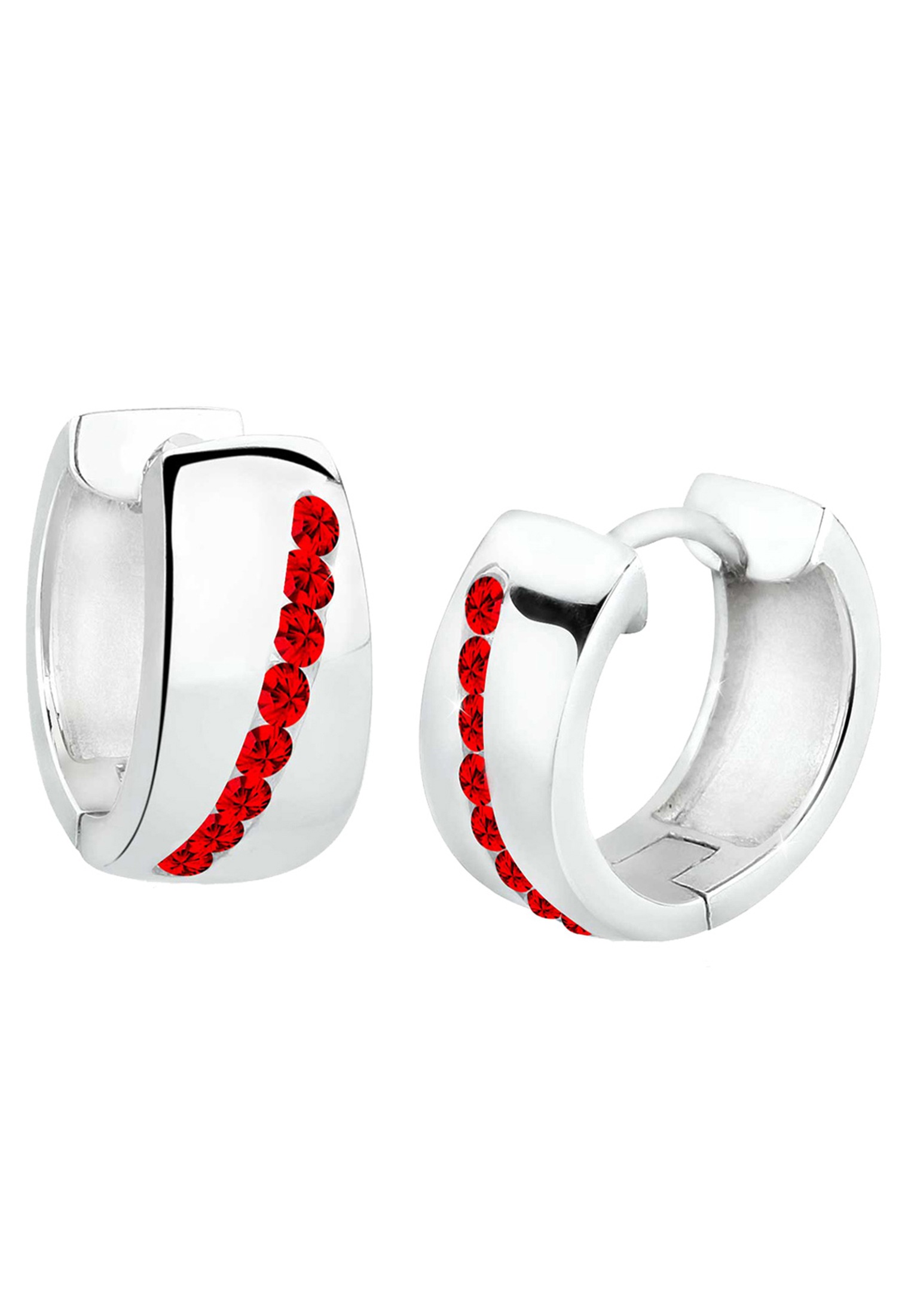 Elli Paar Creolen »Ohrringe Creolen Kristalle Funkelnd 925 Silber«