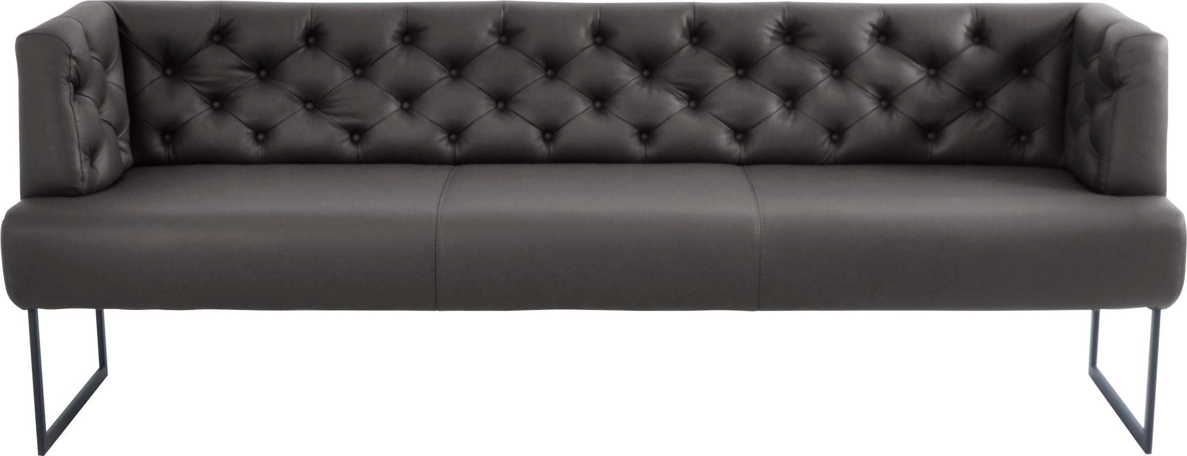 K+W Komfort & Wohnen Polsterbank »Creso«, im modernen Chesterfield-Look, mit schwarzen Kufenfüßen
