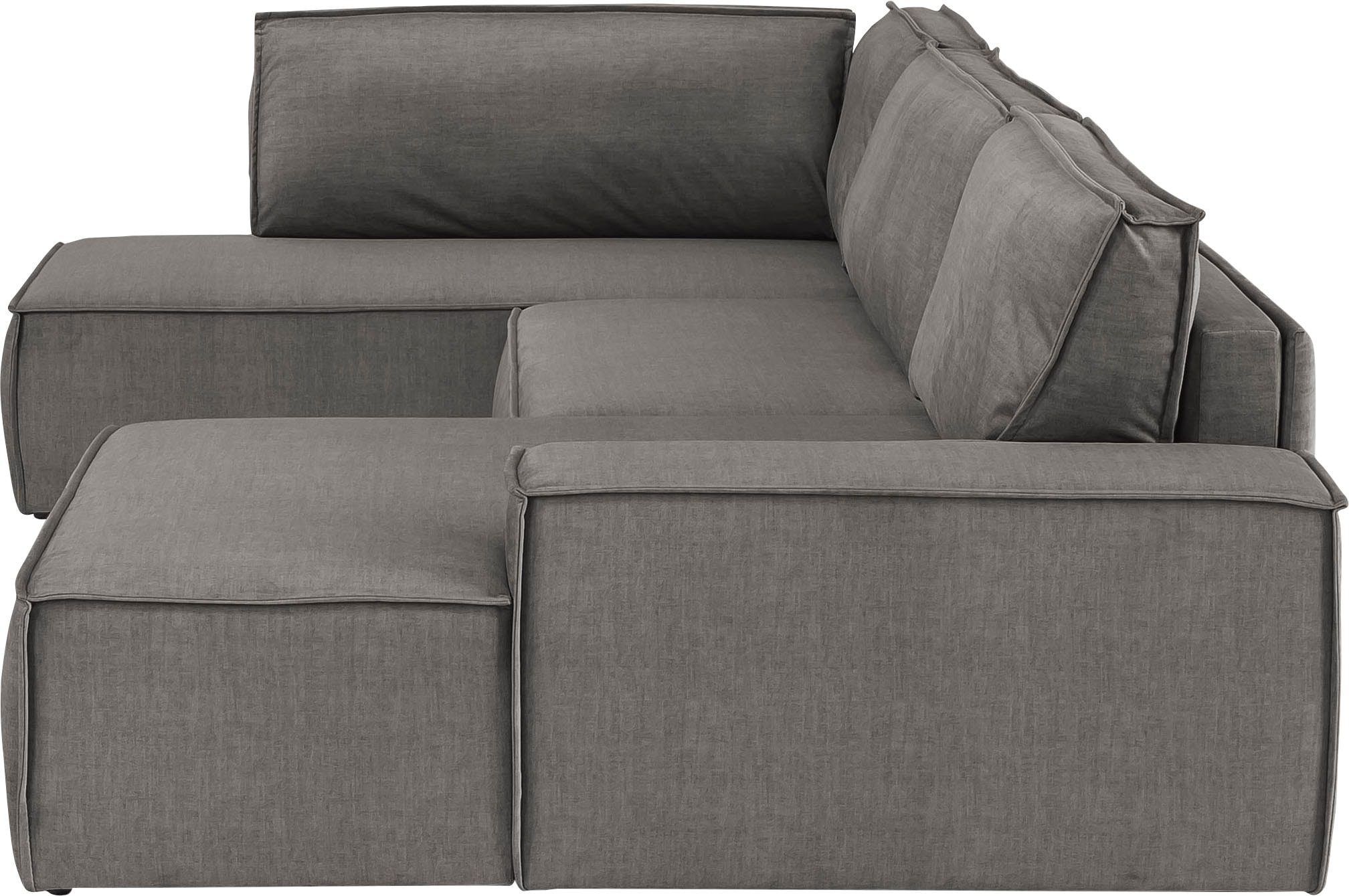 OTTO home Wohnlandschaft »SHERWOOD U-Form, 329 cm - OTTO. Verlässliche Qualität.« Schlaffunktion m. Bettkasten (194x139 cm), Cord, Vintage, Samtvelours