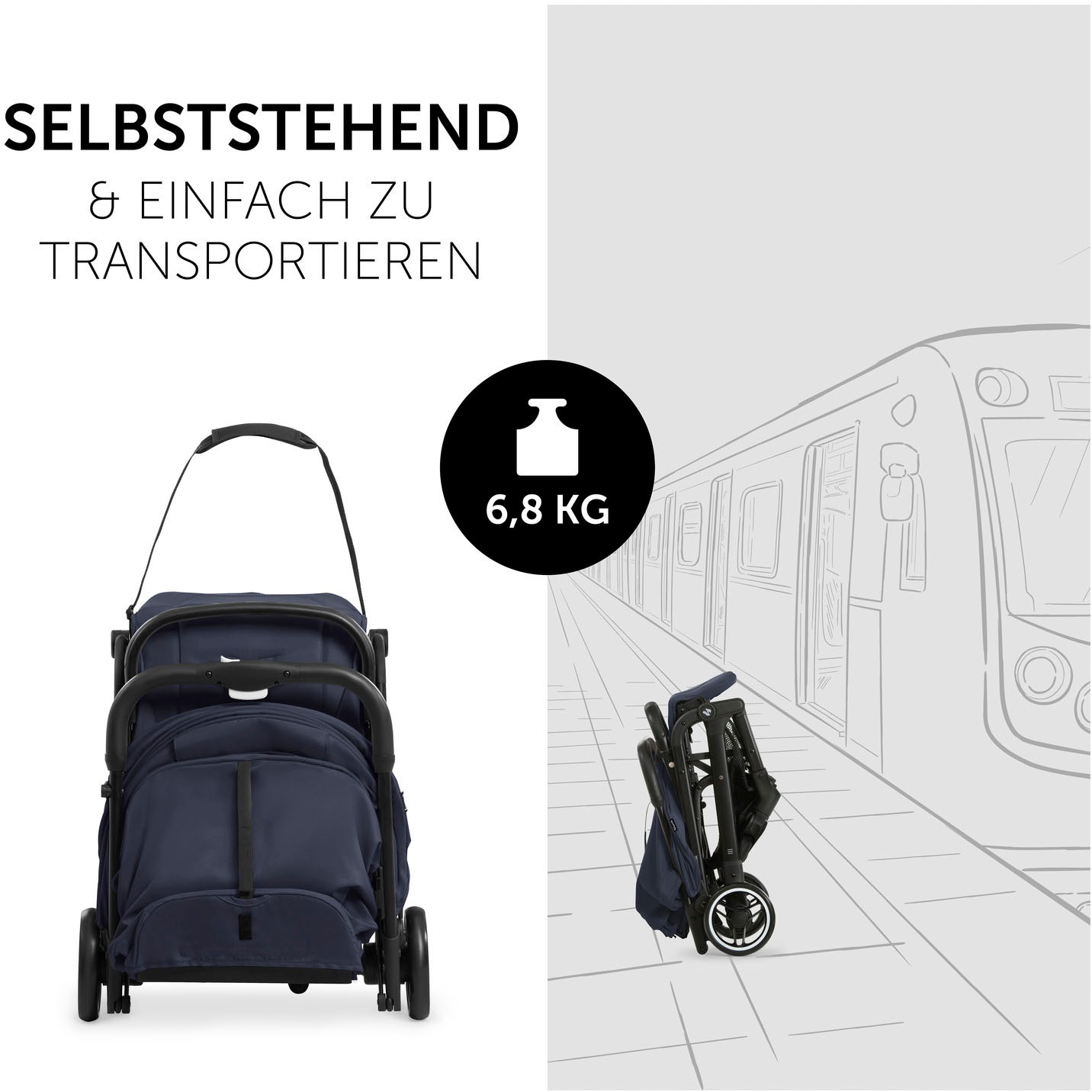 Hauck Kinder-Buggy »Travel N Care, dark navy blue«, 22 kg