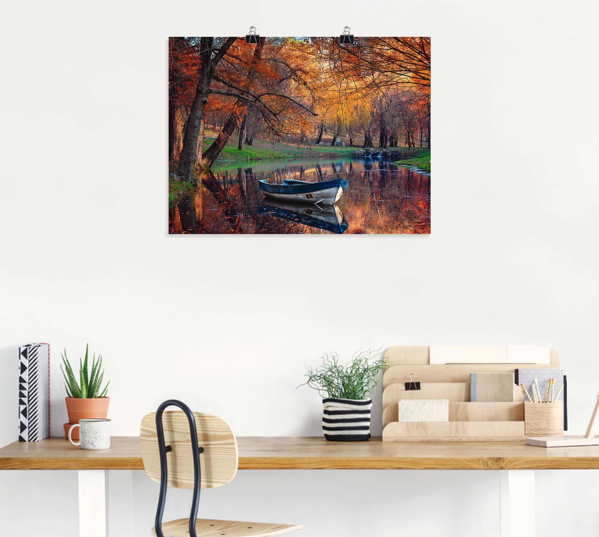 Artland Wandbild »Bunte Herbstlandschaft«, Boote & Schiffe, (1 St.), als Leinwandbild, Poster in verschied. Größen