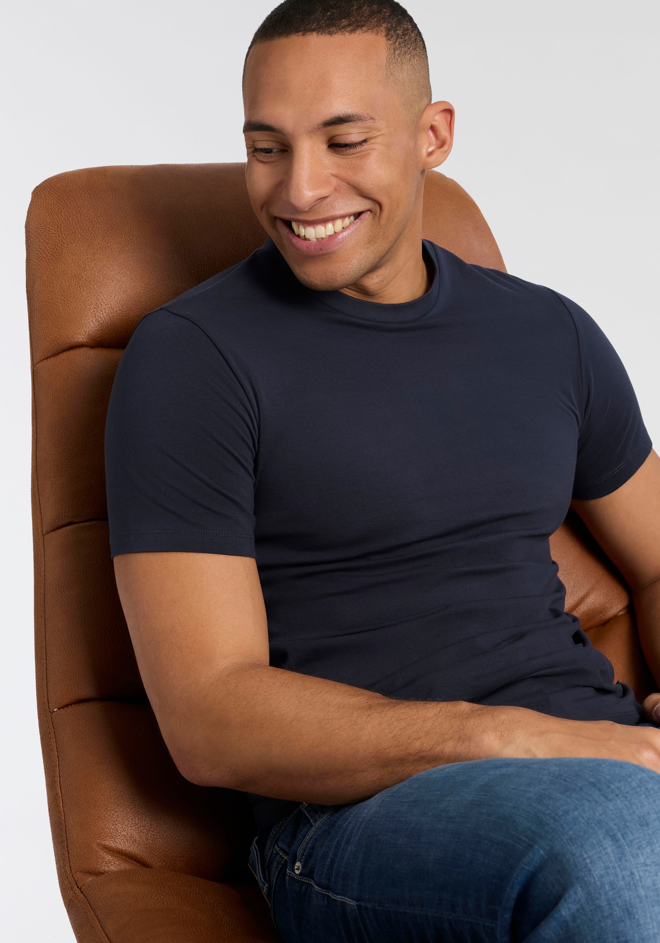 Replay T-Shirt Baumwoll-Mix, Rundhalsform