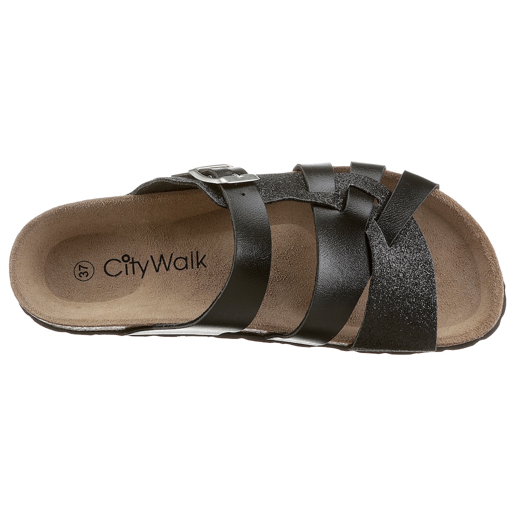 CITY WALK Pantolette, in Metallic-/Glitzeroptik