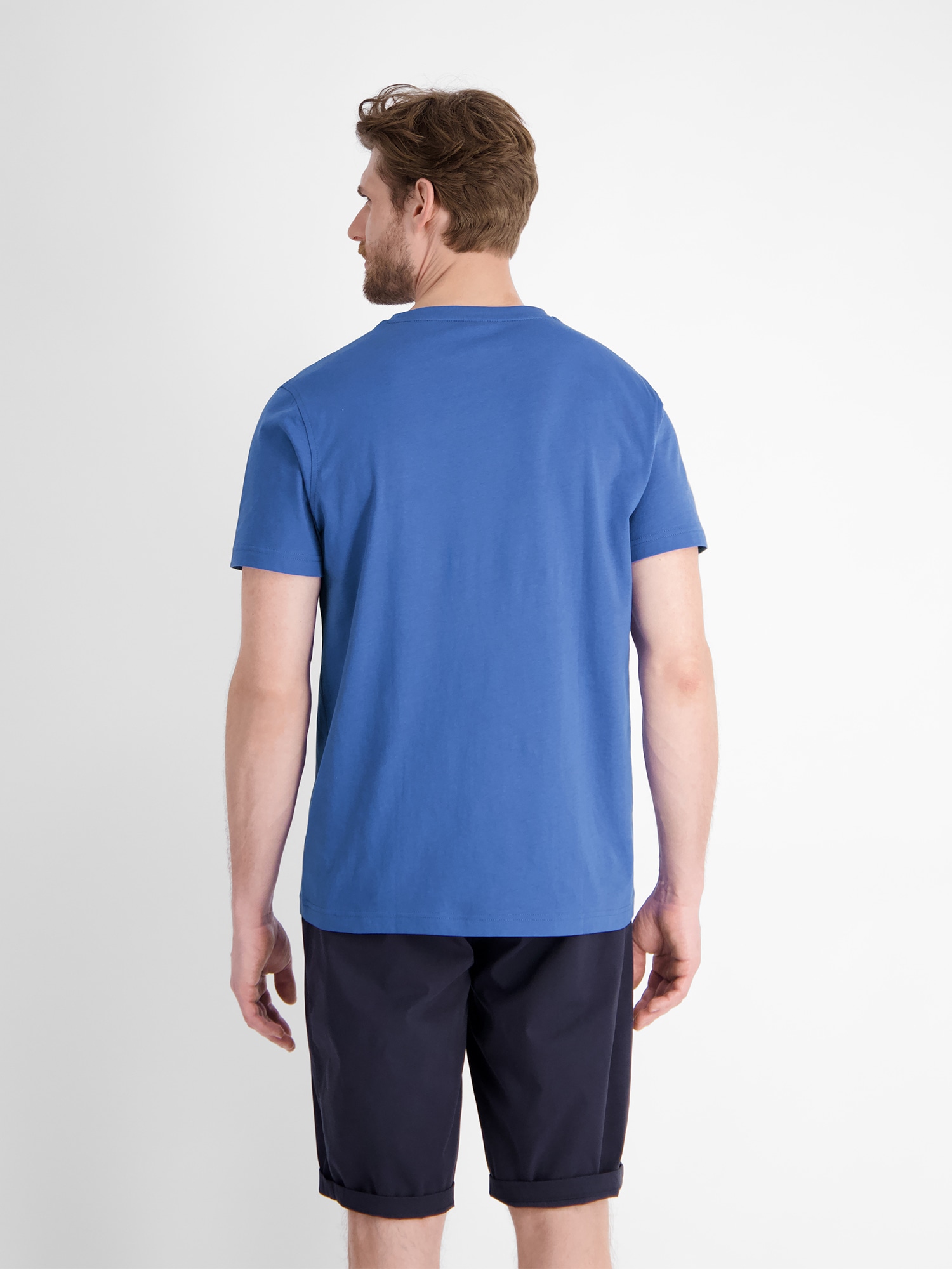 LERROS T-Shirt »LERROS Basic T-Shirt mit Logostitch, unifarben«