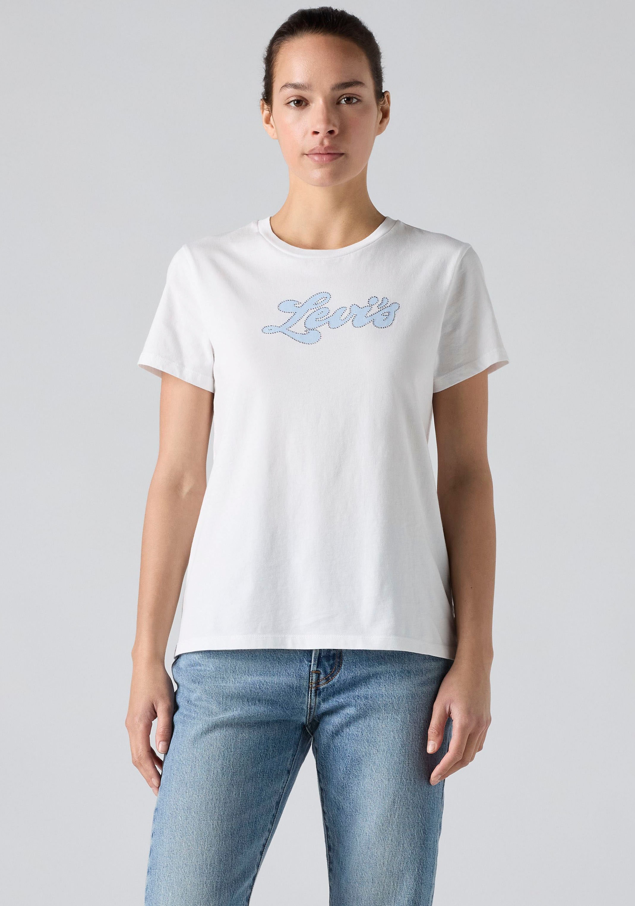 Levi's® Rundhalsshirt »THE PERFECT TEE« mit Logo im Metallic-Holo Print