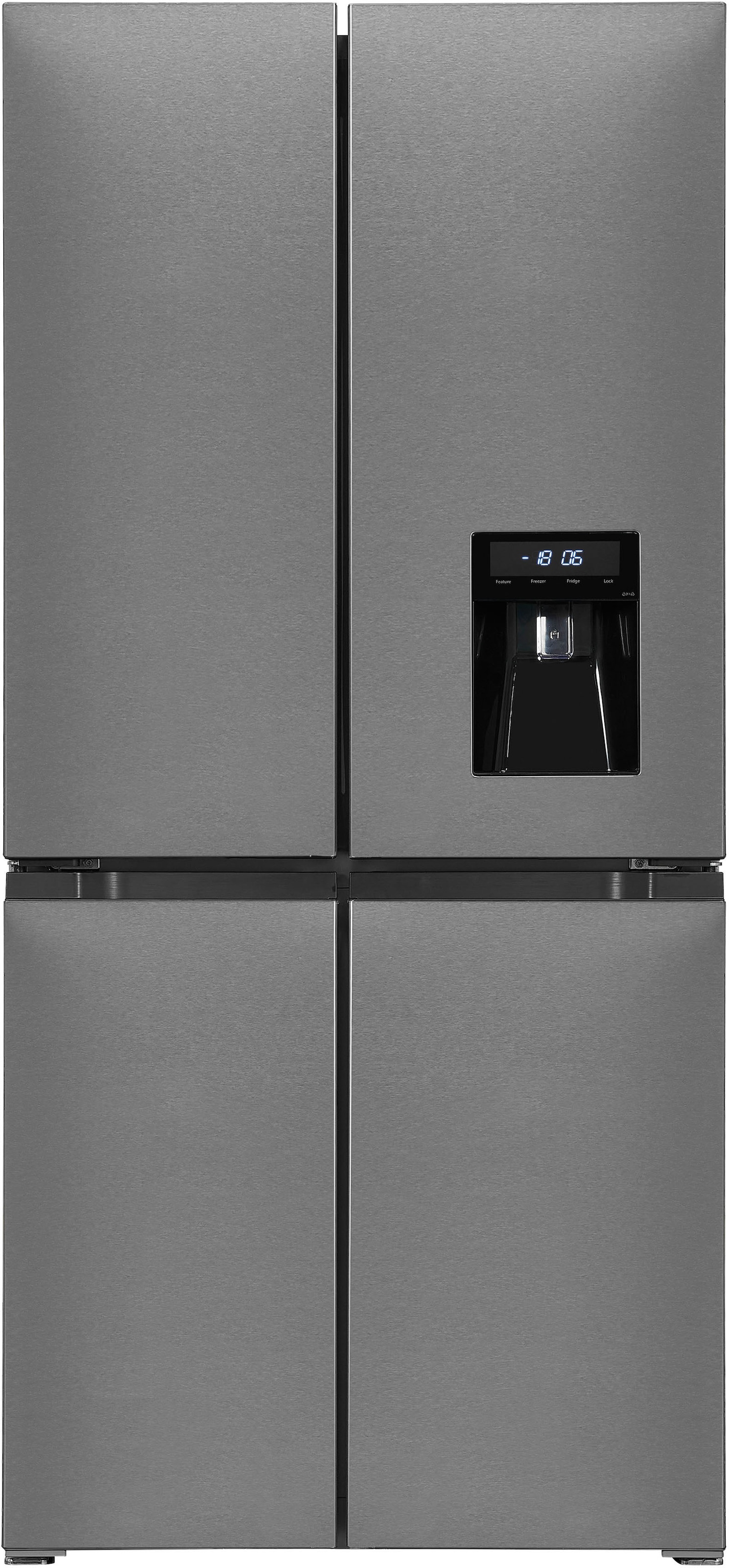 exquisit Multi Door »MD430-100-WS-200E inoxlook«, 432 L Volumen, Total NoFrost, Schnellgefrieren, 4 Sterne