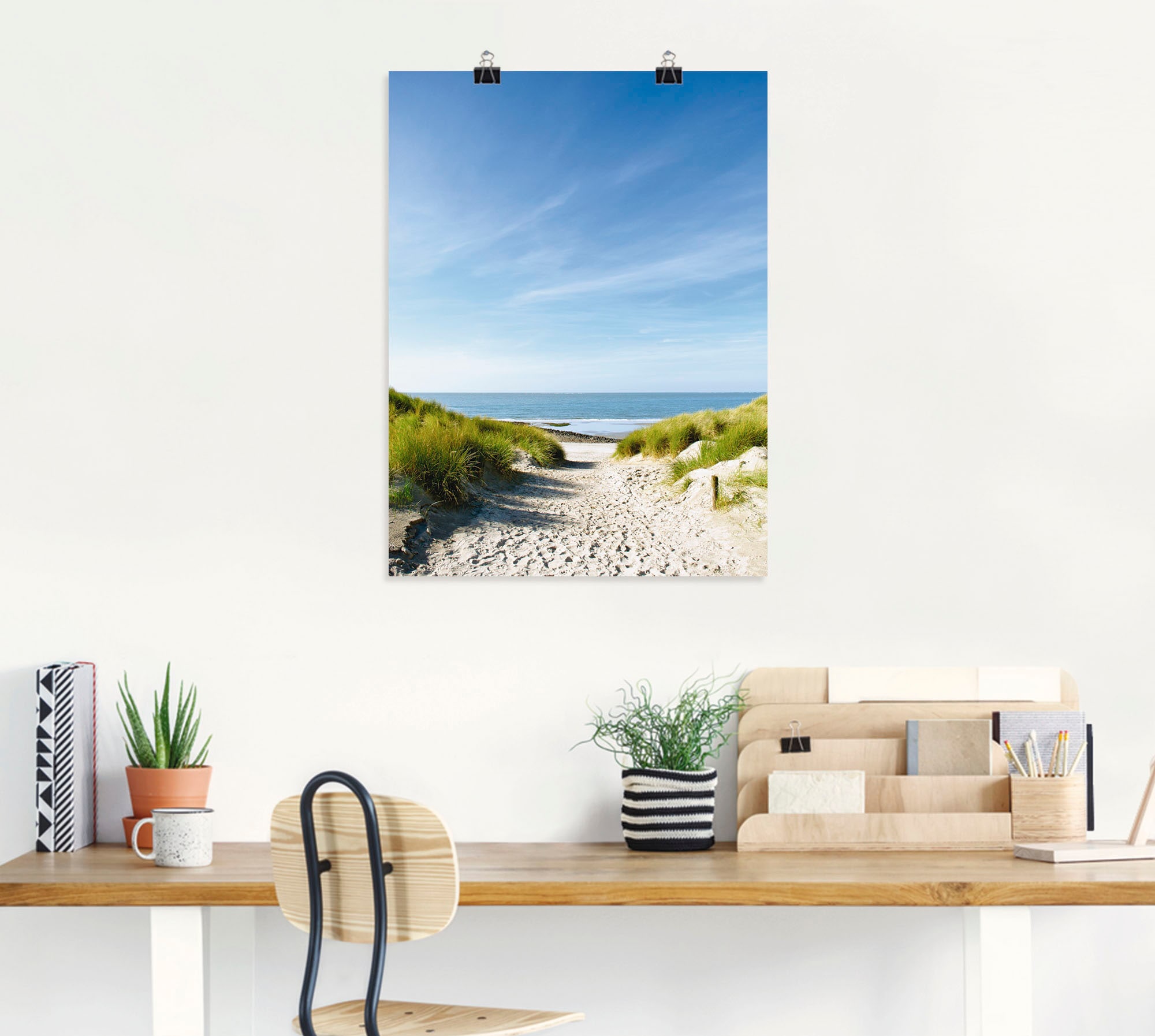 Artland Poster »Strand mit Sanddünen und Weg zur See« Strand 1 Stk. tlg. als Alubild, Outdoorbild, Leinwandbild, Poster, Wandaufkleber