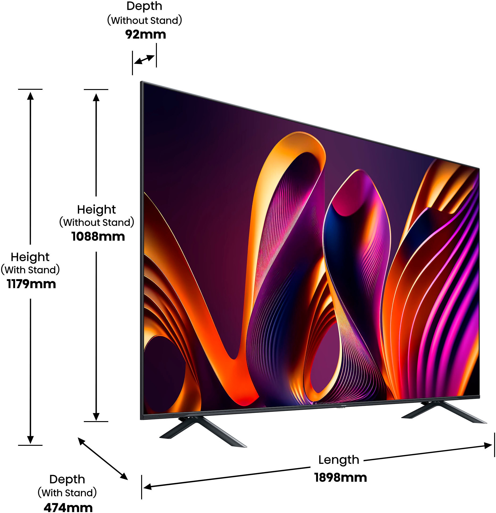 Hisense QLED-Fernseher »85E77NQ PRO«, 214,78 cm/85 Zoll, 4K Ultra HD, Smart-TV, 4K UHD, QLED