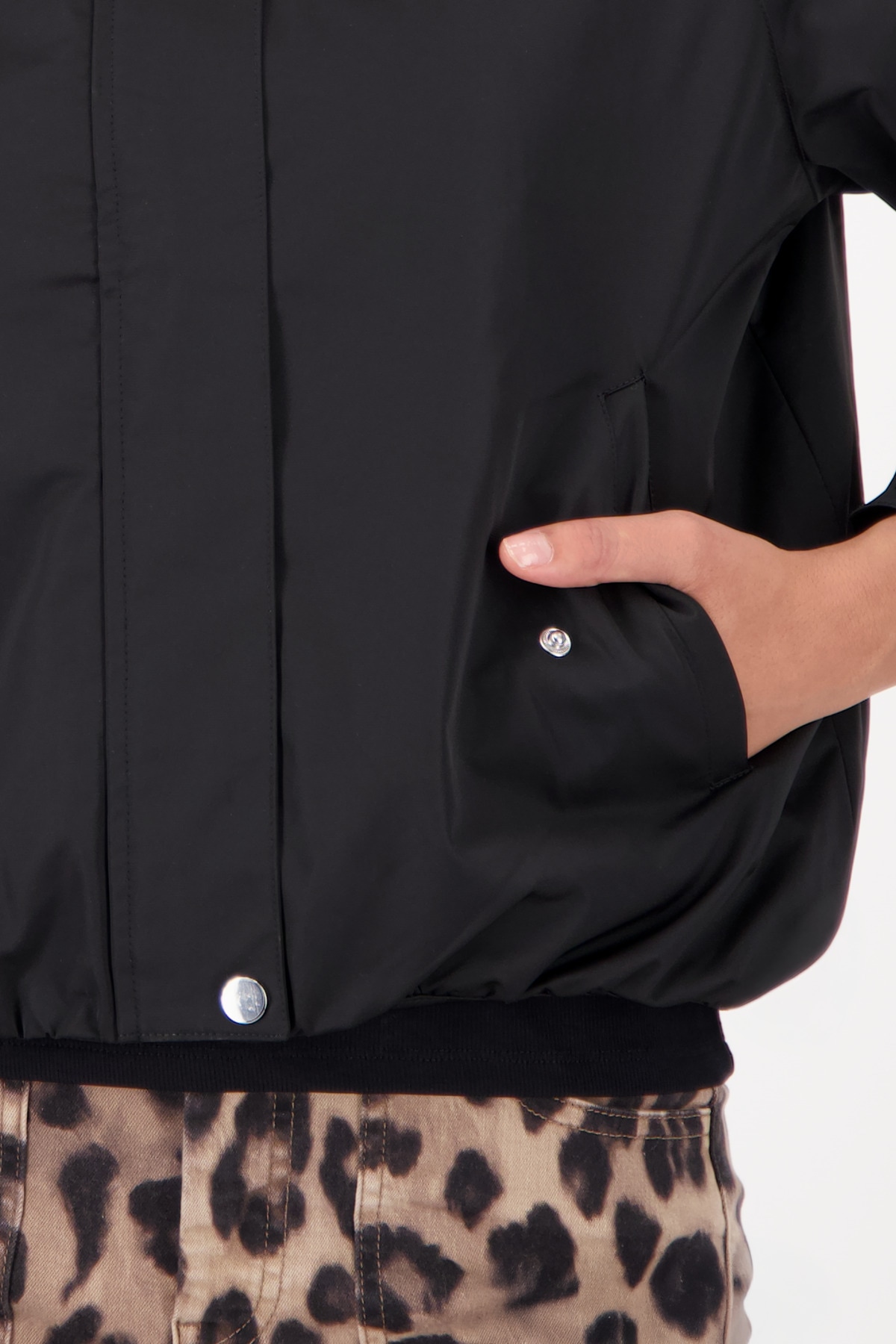 Monari Blouson »Jacke Blouson«, ohne Kapuze, Mit Rundhalsausschnitt