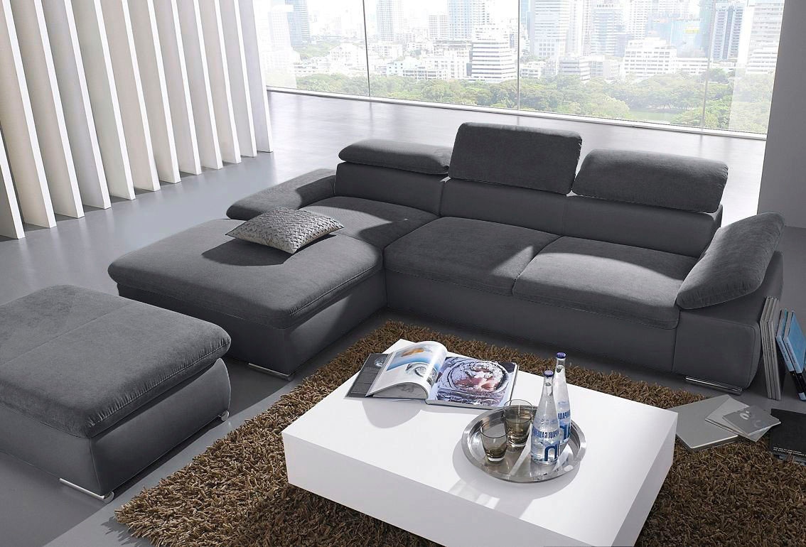 sit&more Ecksofa »Valantine L-Form, B: 286 cm« mit Arm- & Kopfteilverstellung, optional mit Bettfunktion