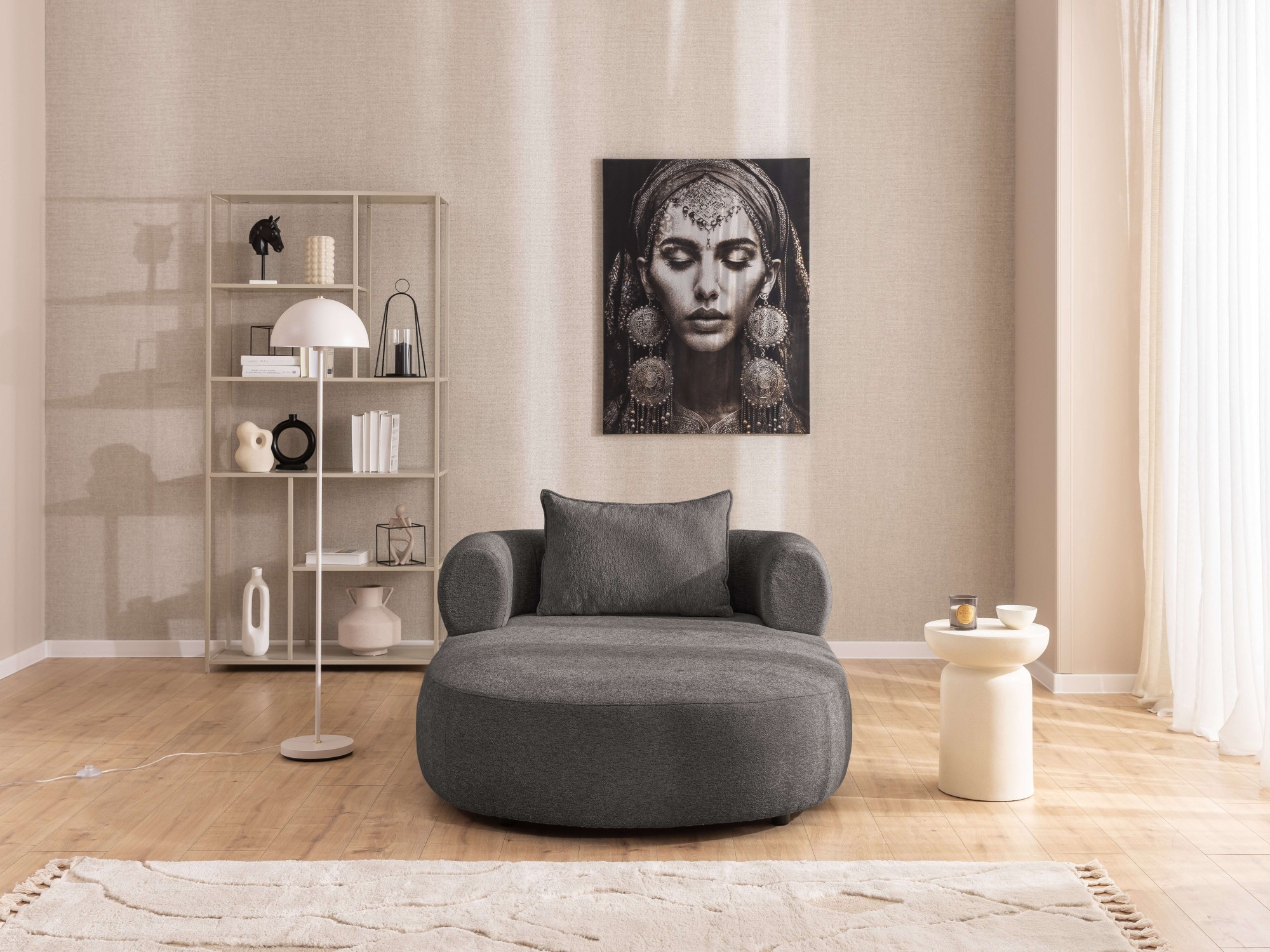 Home affaire XXL-Sessel »LUSSAC Loveseat extra tief, große Sitzfläche, Maße B/T/H: 123/158/78cm« hoher Sitzkomfort und modernes Design, Sofa ohne Bettfunktion