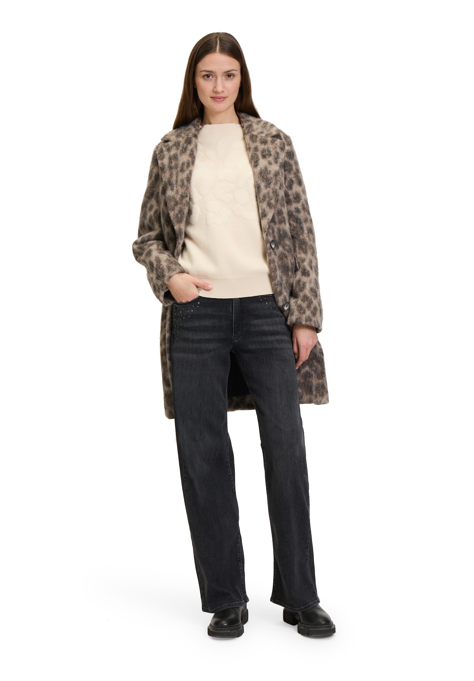 Betty&Co Taillenhose »High Waisted-Jeans mit Strass«