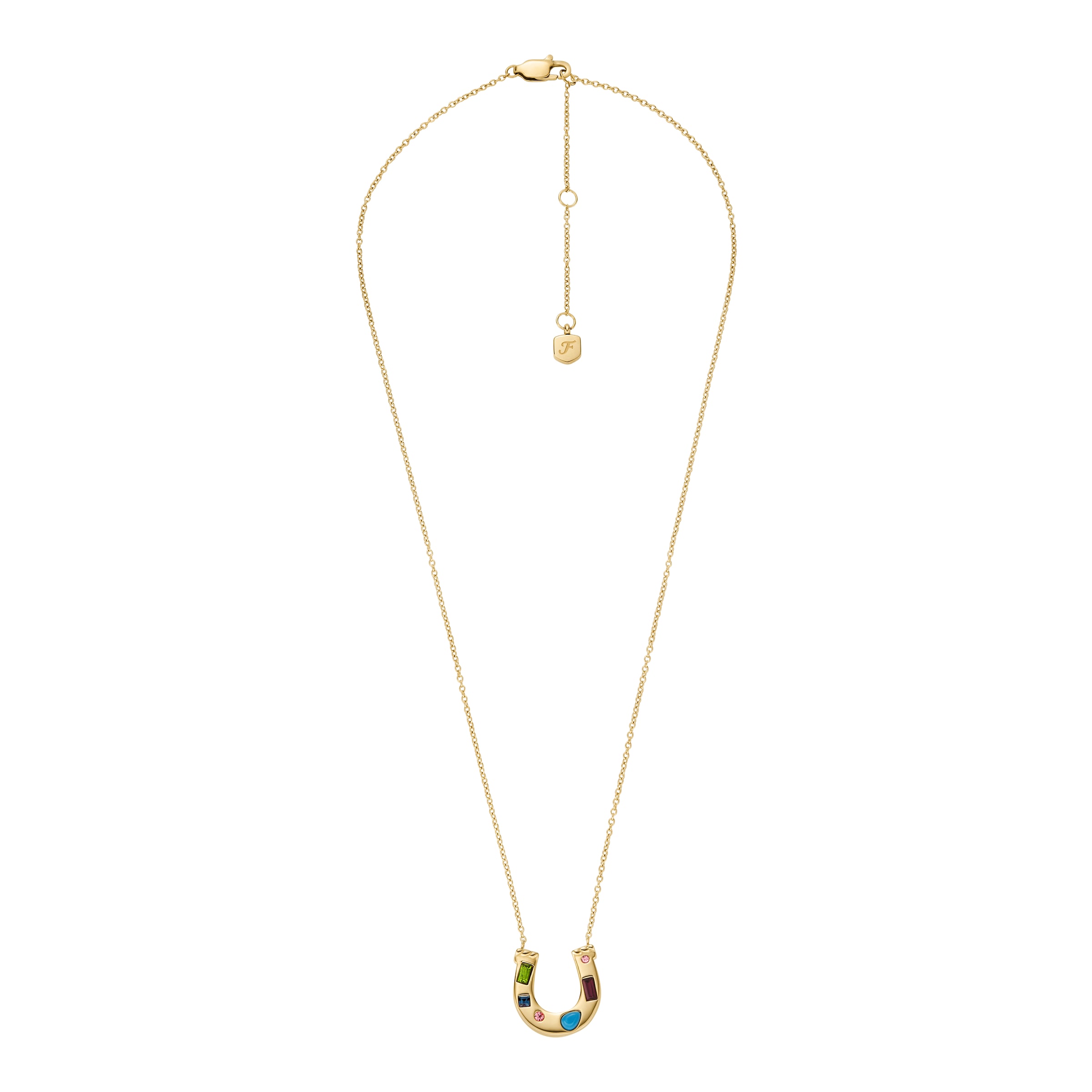 Fossil Kette mit Anhänger »Schmuck Geschenk Edelstahl JEWELRY« mit Glasstein