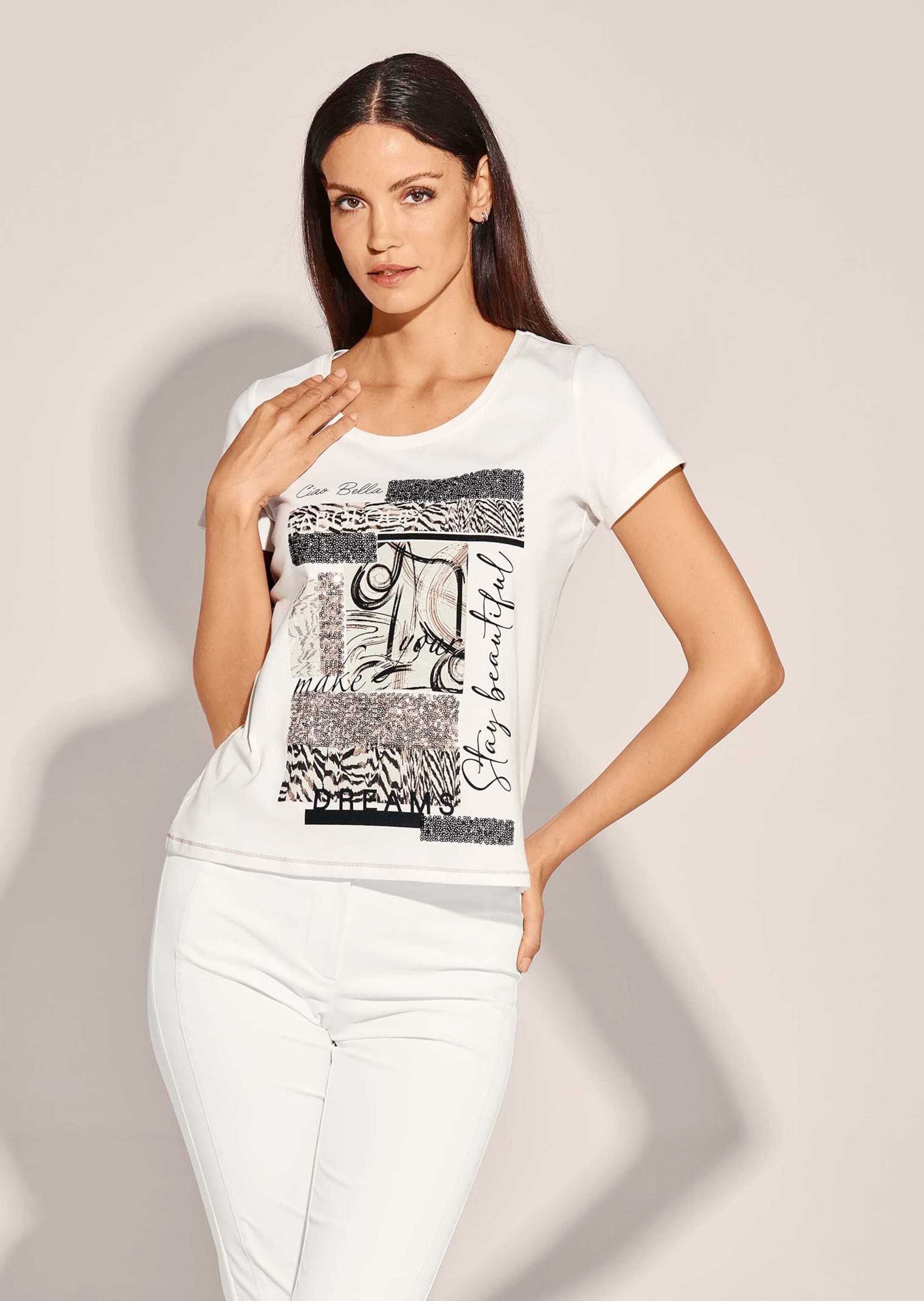MADELEINE Kurzarmshirt »Shirt Trendiges Print-Shirt mit Pailletten«