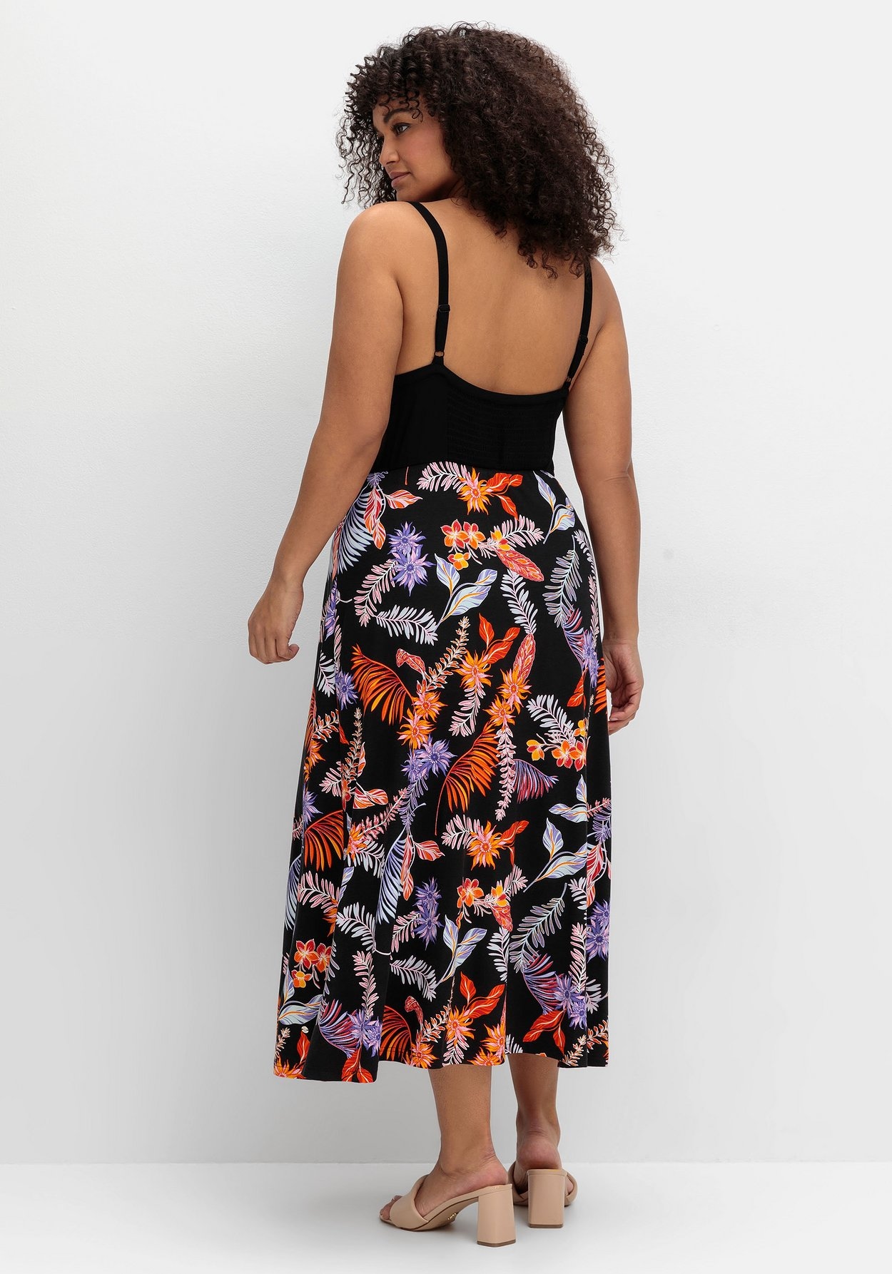Sheego Sommerkleid »Sommerkleid mit Blumenprint, in Midilänge«