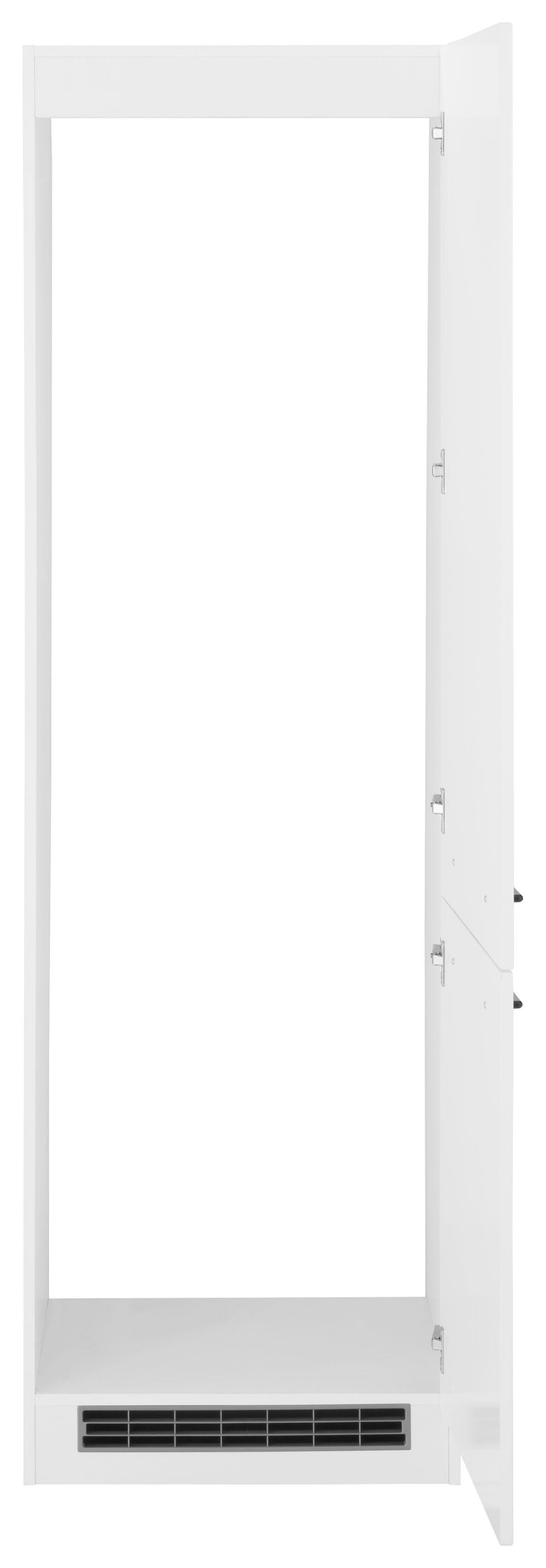 KOCHSTATION Kühlumbauschrank »KS-Tulsa« 60 cm breit, 200 cm hoch, 2 Türen, schwarzer Metallgriff, MDF Front