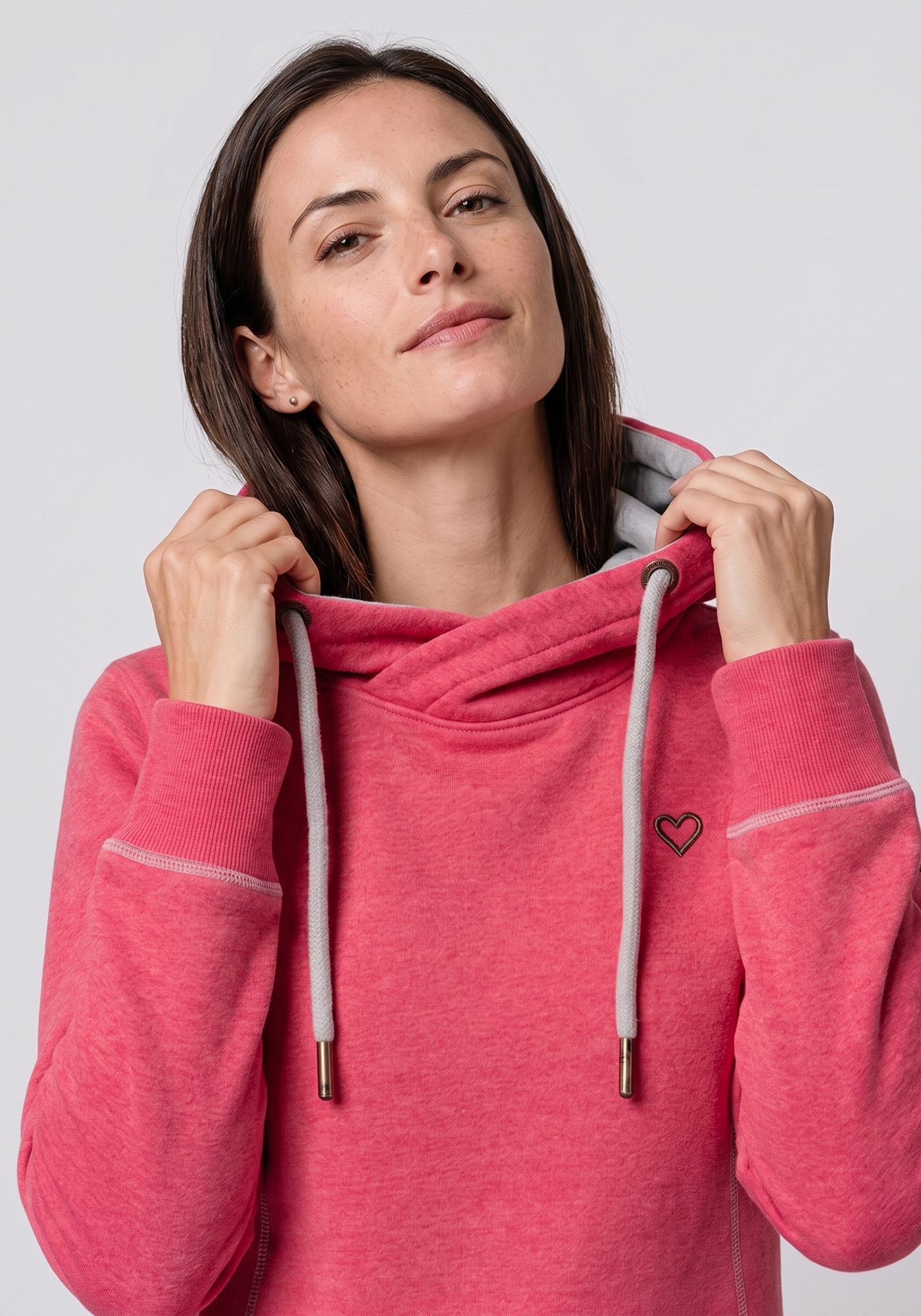 Alife & Kickin Kapuzensweatshirt »AlvaAK A«, schlichtes Kapuzensweatshirt mit Herz-Aufnäher, länger geschnitten
