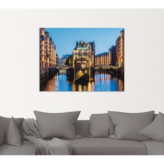 Artland Wandbild »Hamburg Wasserschloss in Speicherstadt 2«, Gebäude, (1 St.),  als Alubild, Leinwandbild, Wandaufkleber oder Poster in versch. Größen  bestellen online bei OTTO
