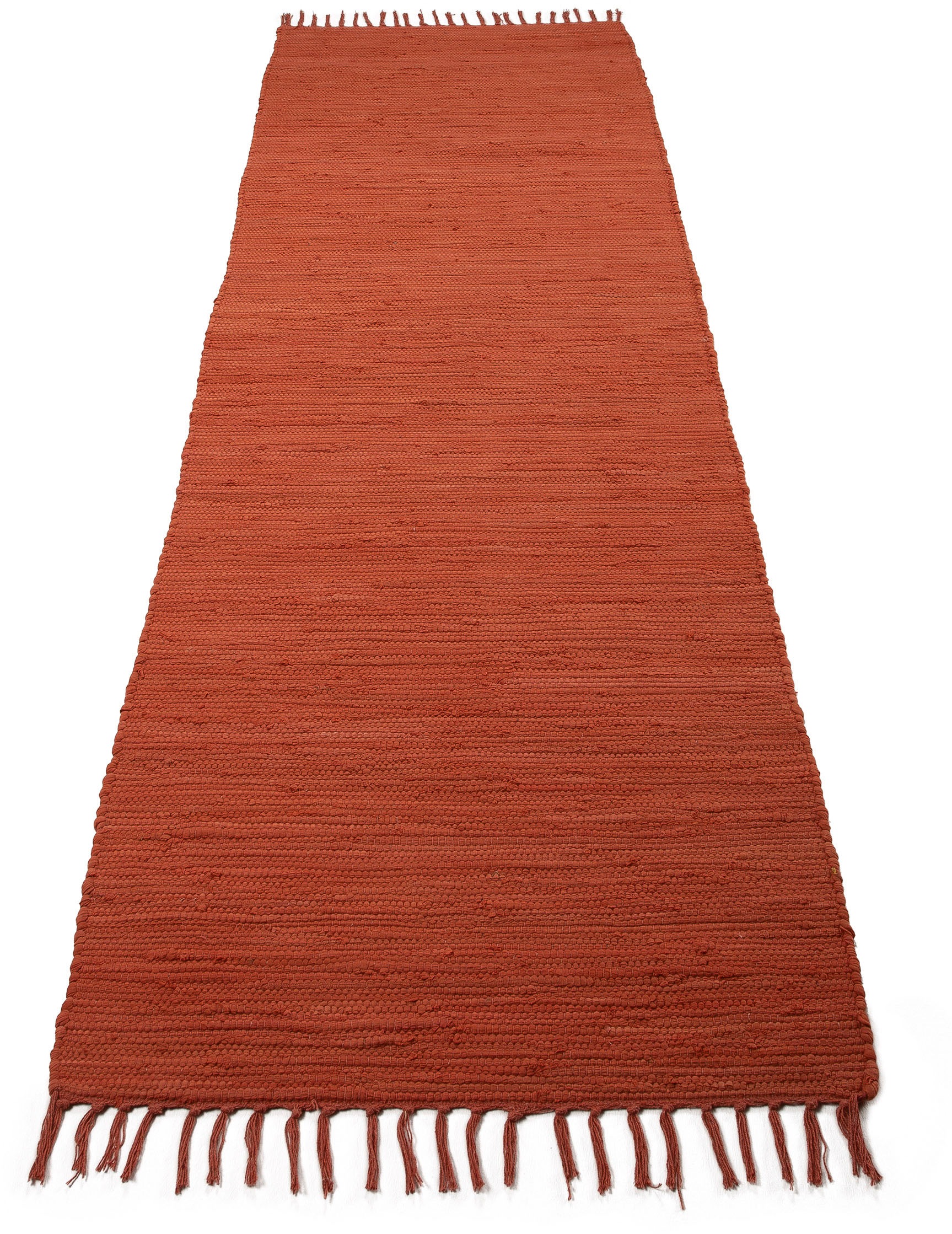 carpetfine Teppich »Kelim Chindi uni«, rechteckig, 5 mm Höhe, Wendeteppich, reine Baumwolle, handgewebt, Uni-Farben, mit Fransen