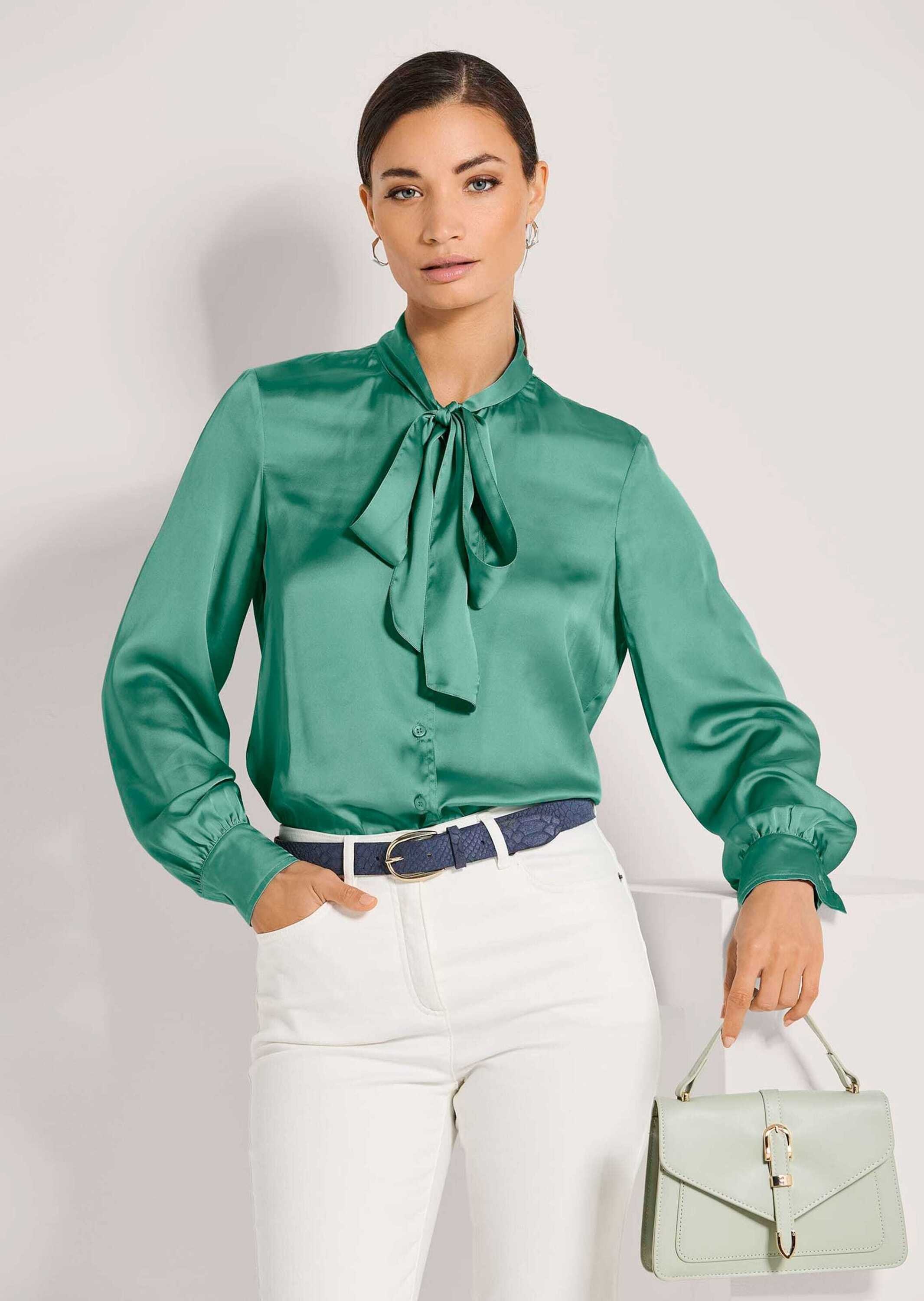 MADELEINE Langarmbluse »Bluse Satinbluse mit Schluppe«