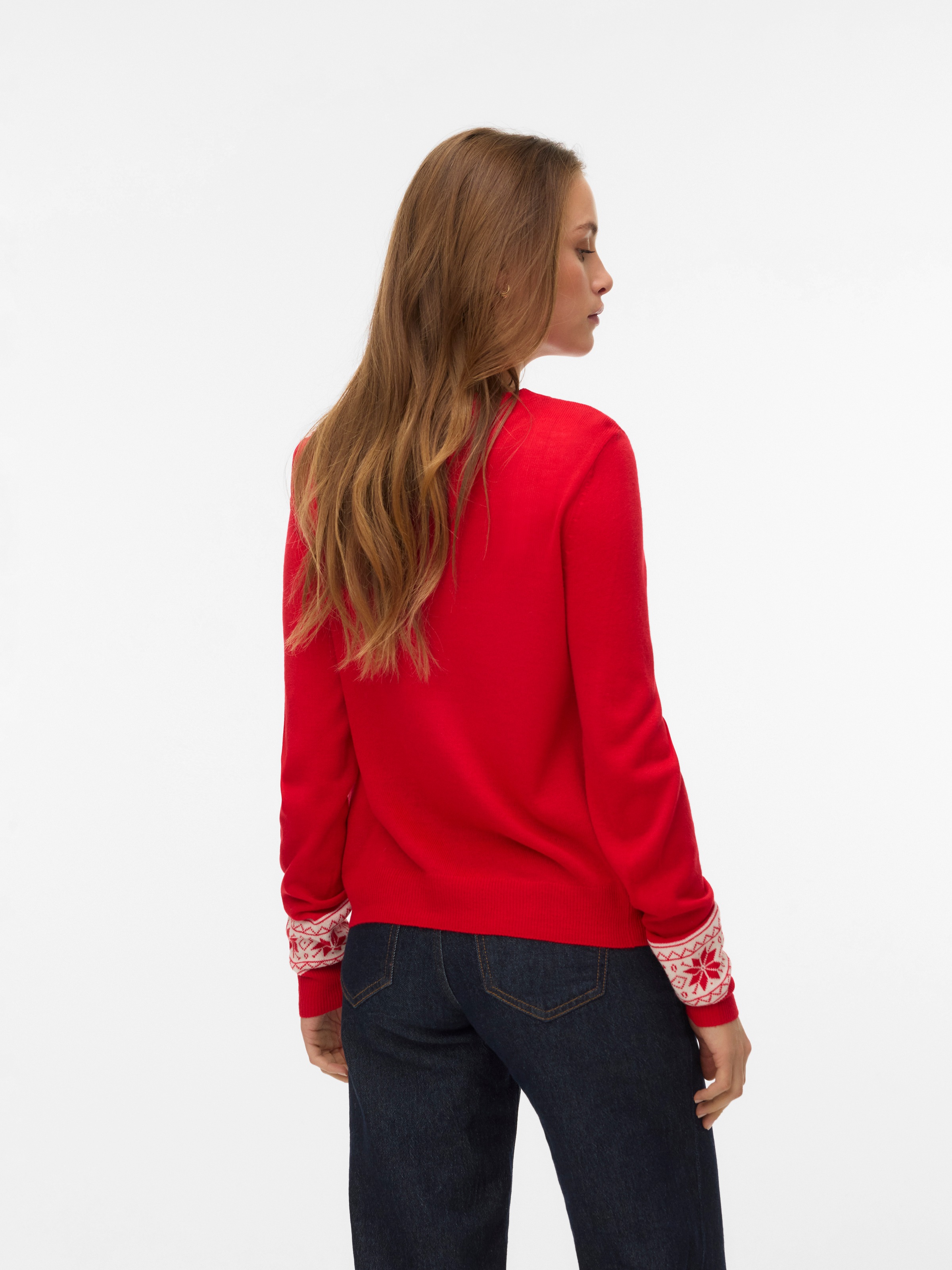 Vero Moda Weihnachtspullover »VMFROSTYDEER LS O-NECK PULL. XMAS BOX« Kunstfaser, regular fit, Christmas Pullover
