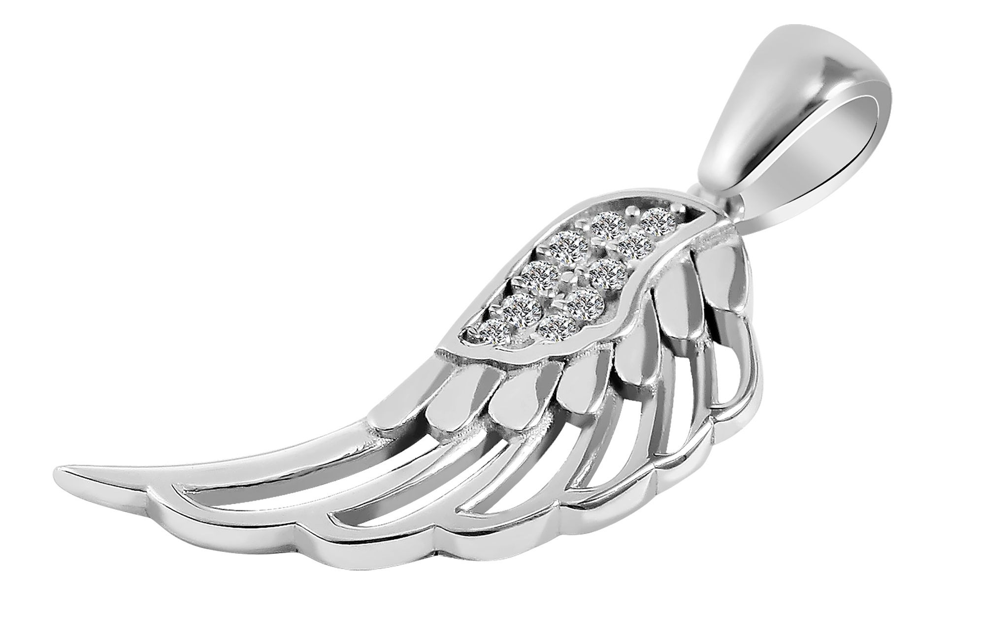 Adelia´s Kettenanhänger »Damen Anhänger ¿ Flügel Anhänger aus 925 Silber mit Zirkonia«
