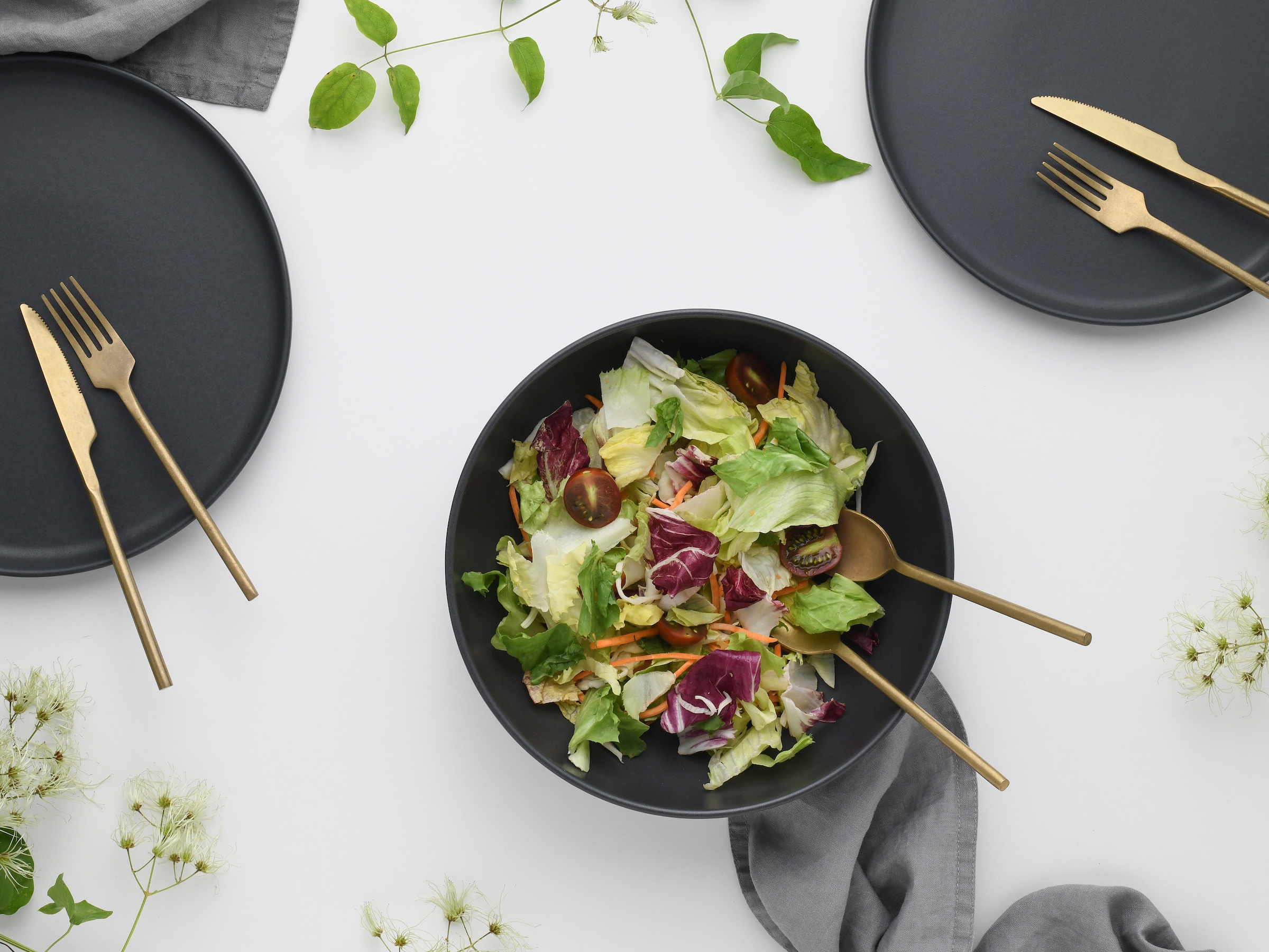 CreaTable Servierschale »Uno black, Servierschalen Set 2-tlg« 2 Stk. aus Steinzeug Seidenmatte Spezialglasur, Harmonisch ausbalanciert