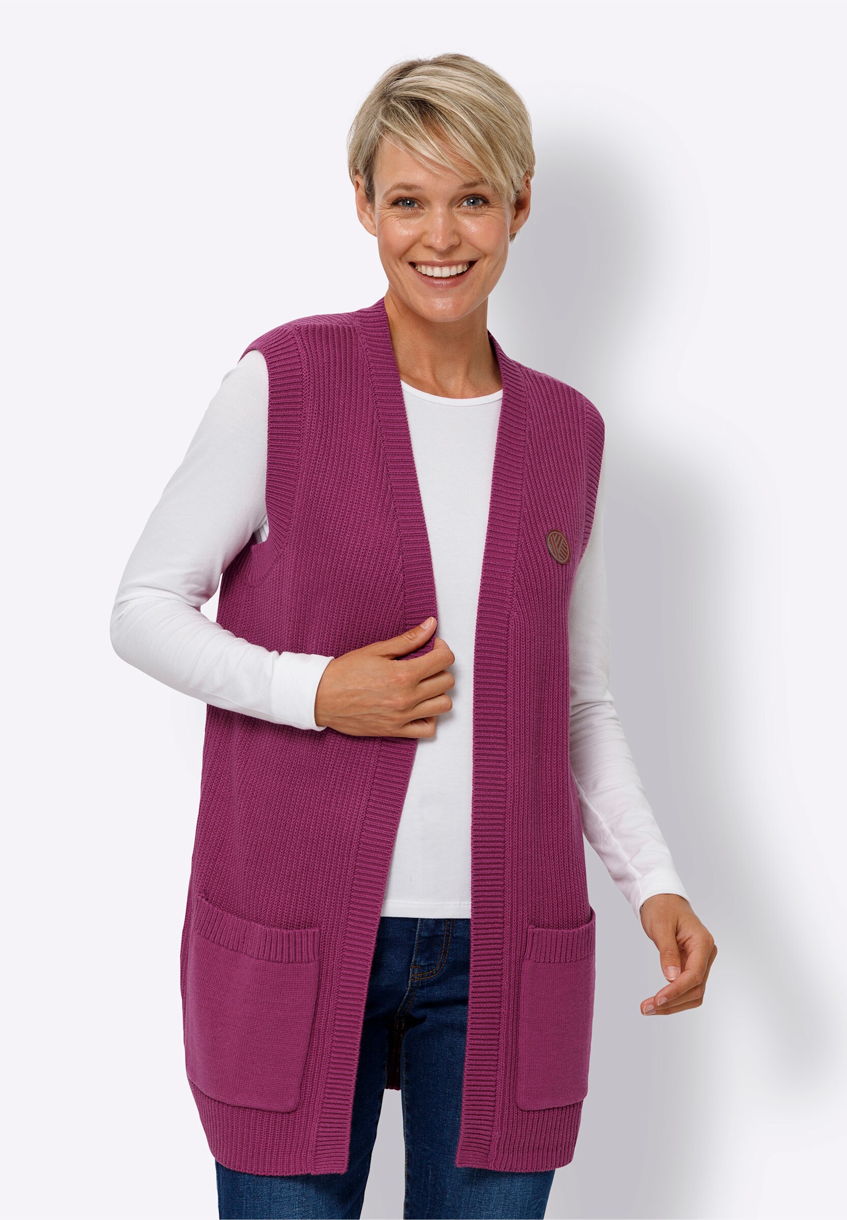 Sieh an! Strickweste »Strickweste Strickweste in Ripp-Optik«