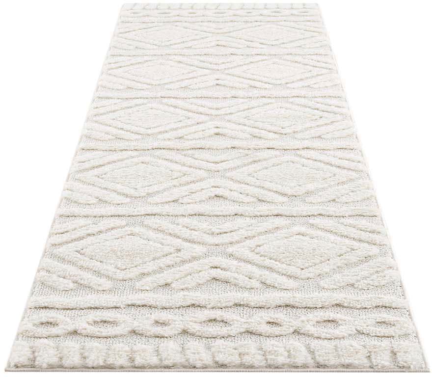 OTTO home Hochflor-Läufer »Andro« rechteckig 20 mm Höhe Boho Stil, weich, Hoch Tief Struktur, Wohnzimmer