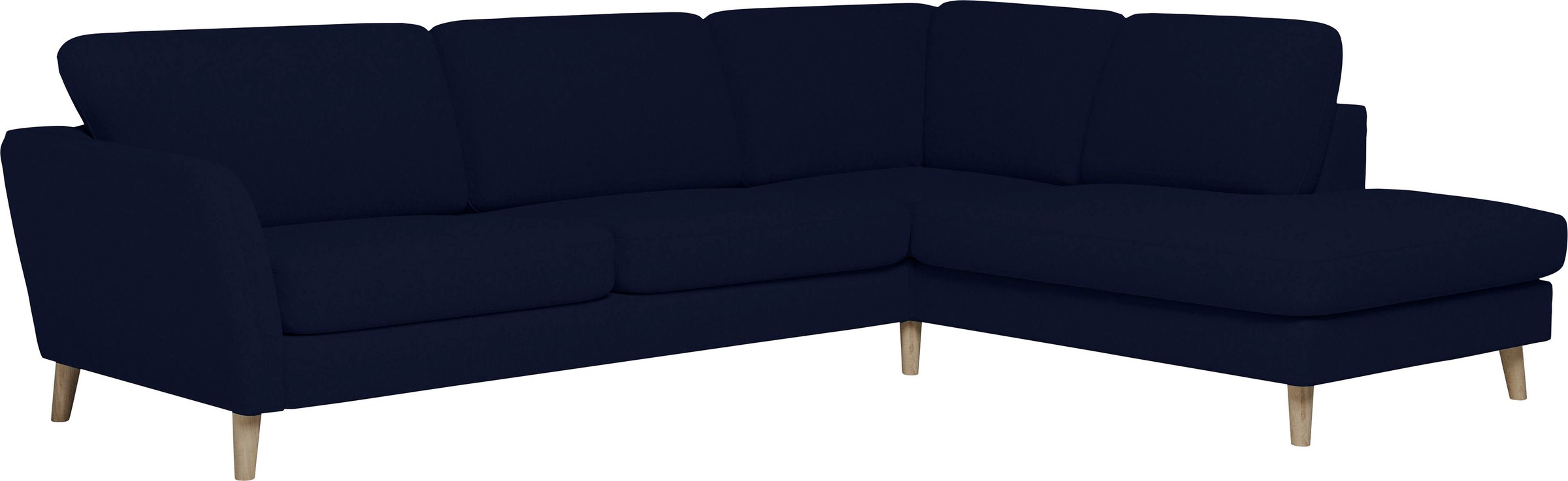 Home affaire Ecksofa »MARSEILLE 278/202 cm, L-Form, Ottom. rechts/links, verschiedene Bezüge«, Massivholzbeine Eiche, Landhausstil, Wellenunterfederung