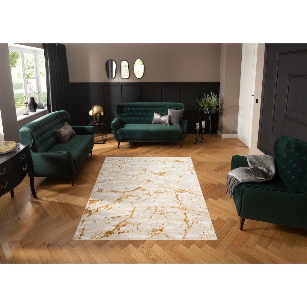 Leonique Teppich »Kalmus«, rechteckig, 11 mm Höhe, modernes Marmor Design, Kurzflor, pflegeleicht, weich, ideal im Wohnzimmer & Schlafzimmer