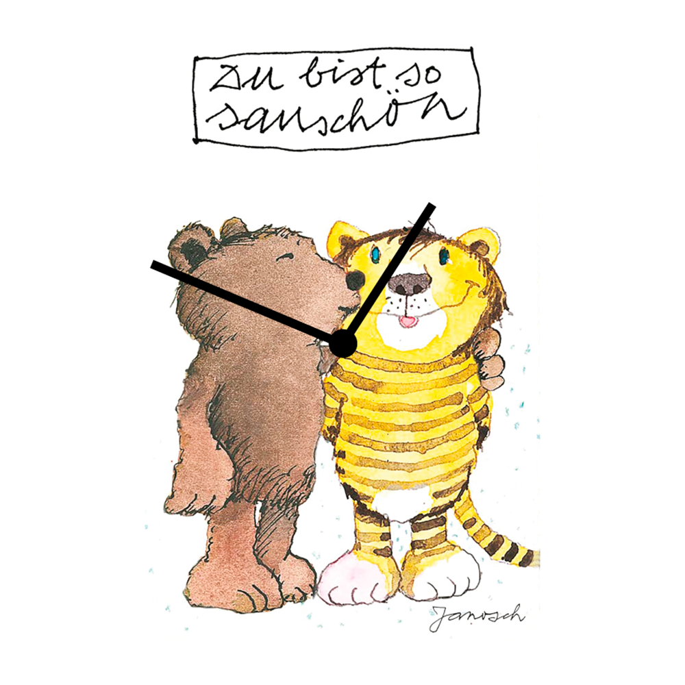 LuckyLinde Wanduhr »Der kleine Bär und der kleine Tiger« Wanduhr, Uhr, geräuschlos, JANOSCH, Kindermotiv, Panama