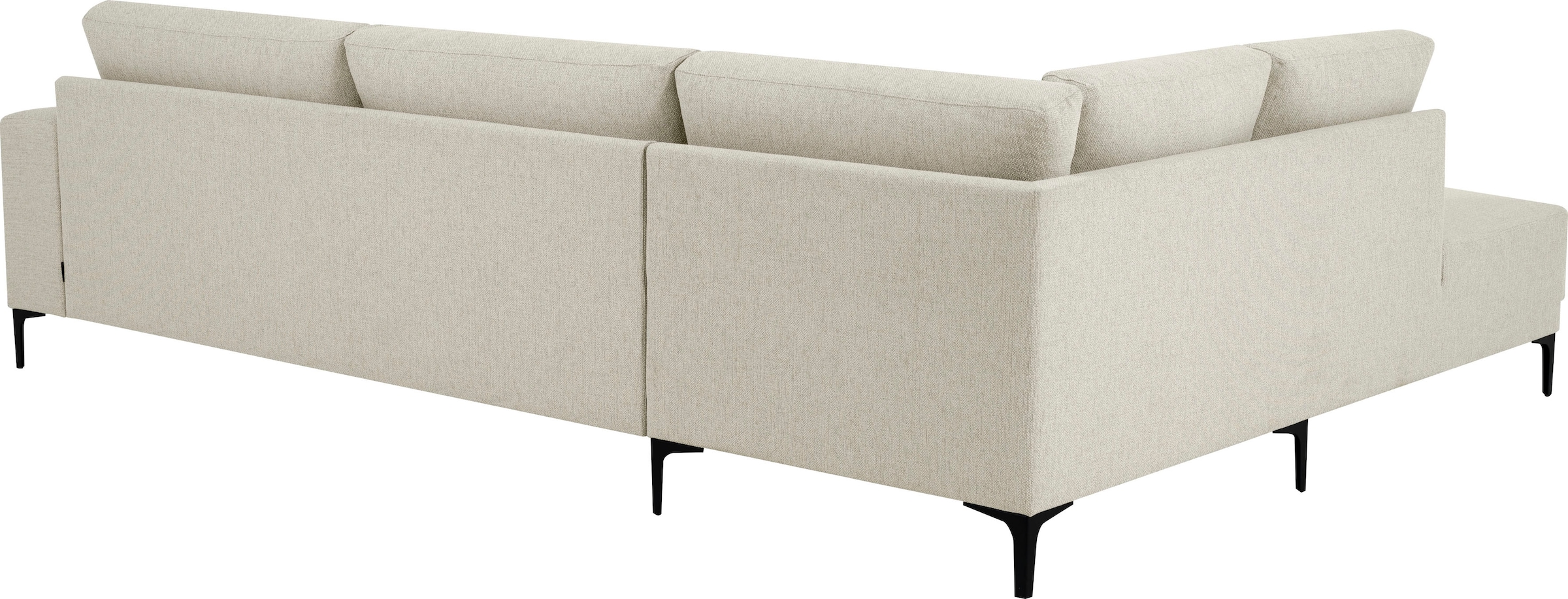 Places of Style Ecksofa »Xander, L-Form,«, Breite 289 cm, Webstoff, Soft-Touch Chenille, schwarze Metallfüße