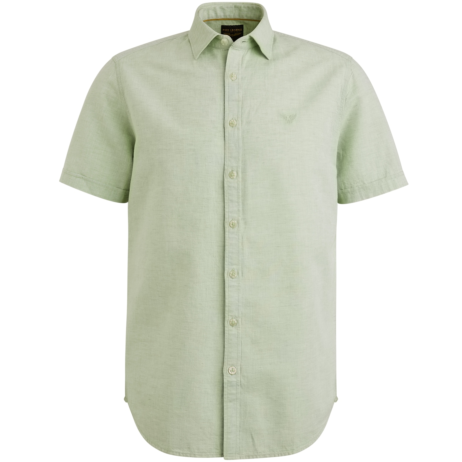 PME LEGEND Kurzarmhemd »Short Sleeve Shirt Ctn Linen 2 tone«, in melierter Optik