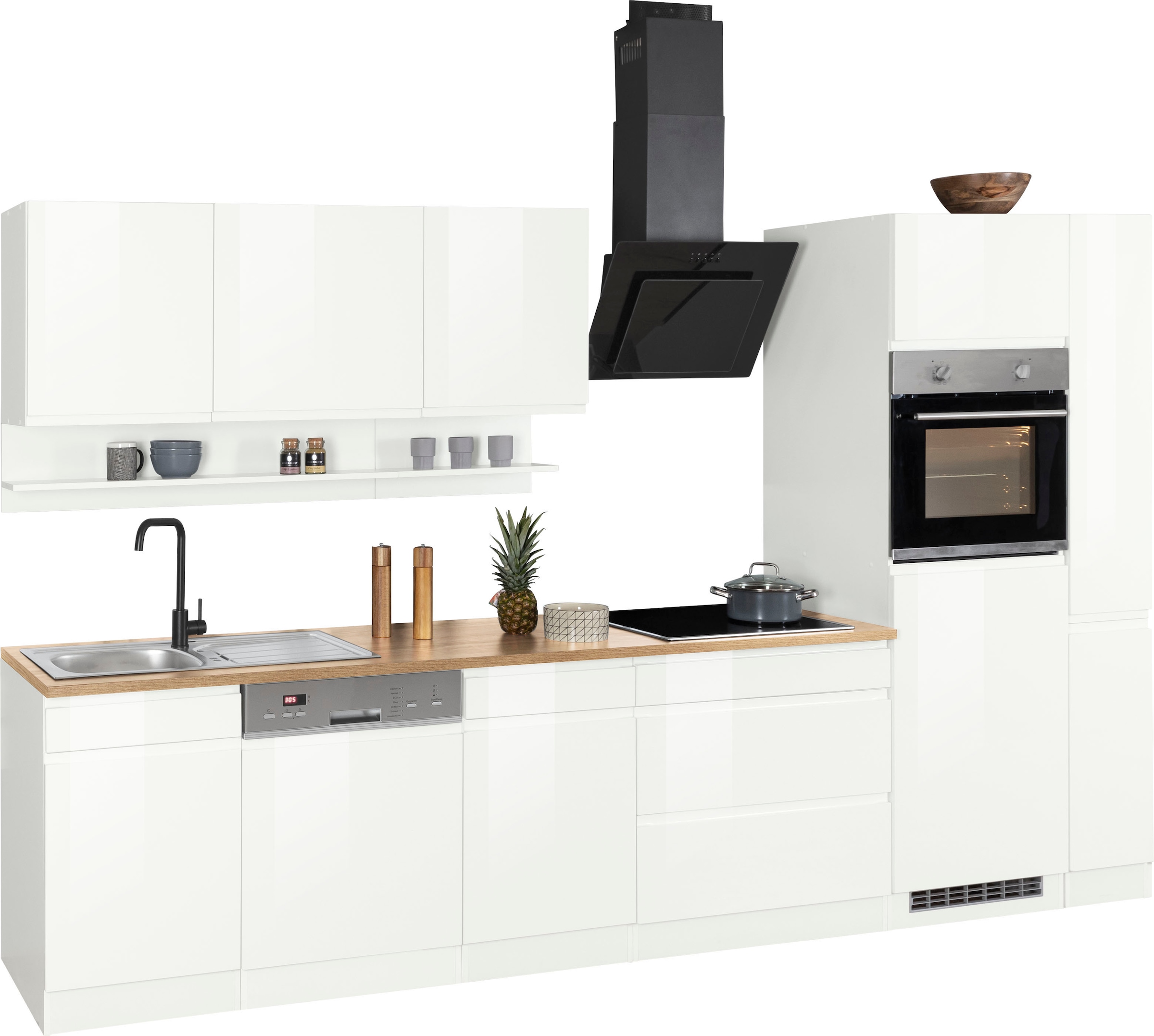 KOCHSTATION Küchenzeile »KS-Virginia«, Breite 330 cm, mit E-Geräten