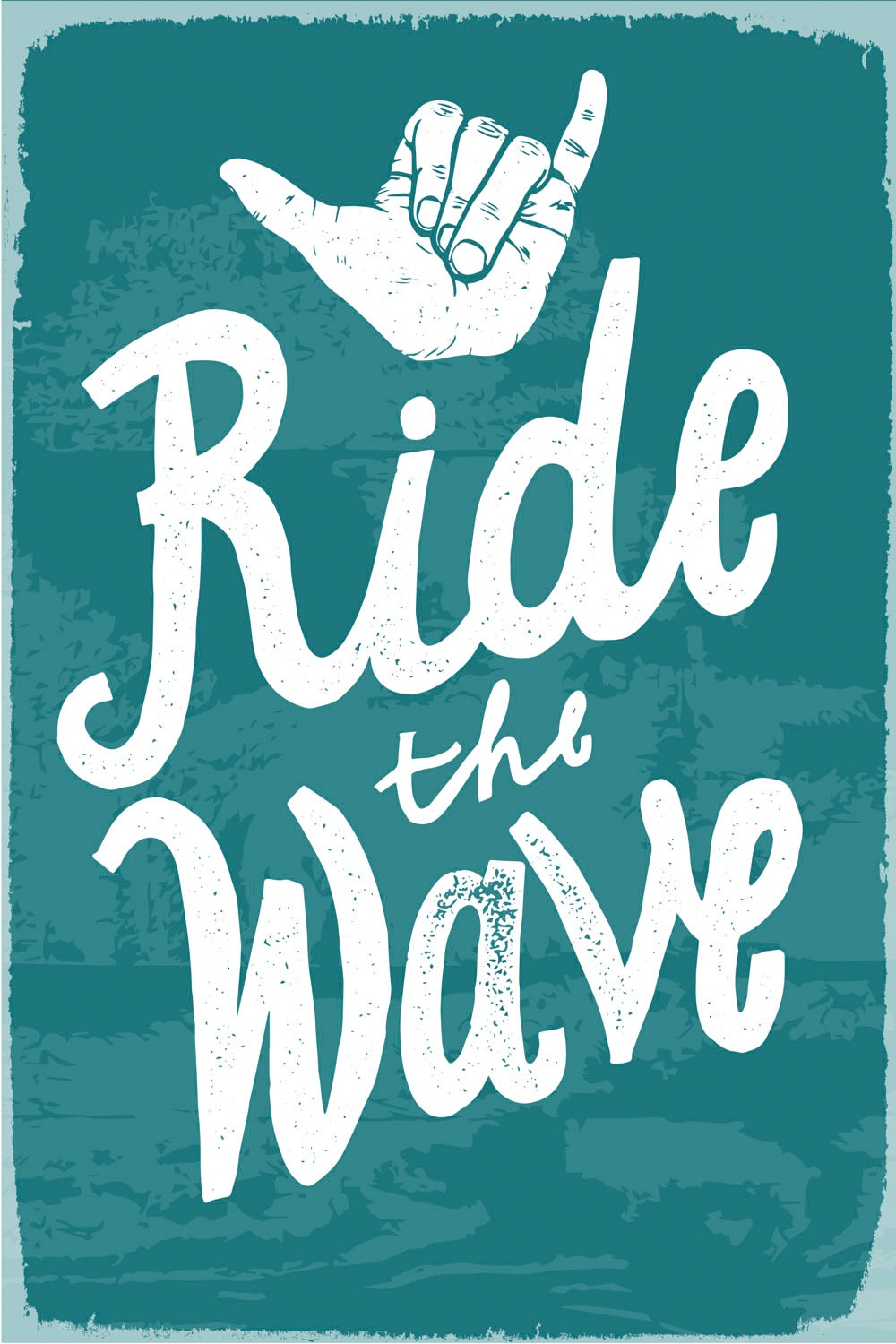 queence Metallbild »Ride the Wave«, Schriftzüge-Schriftzug-Motivationsbilder, (1 St.), Stahlschilder