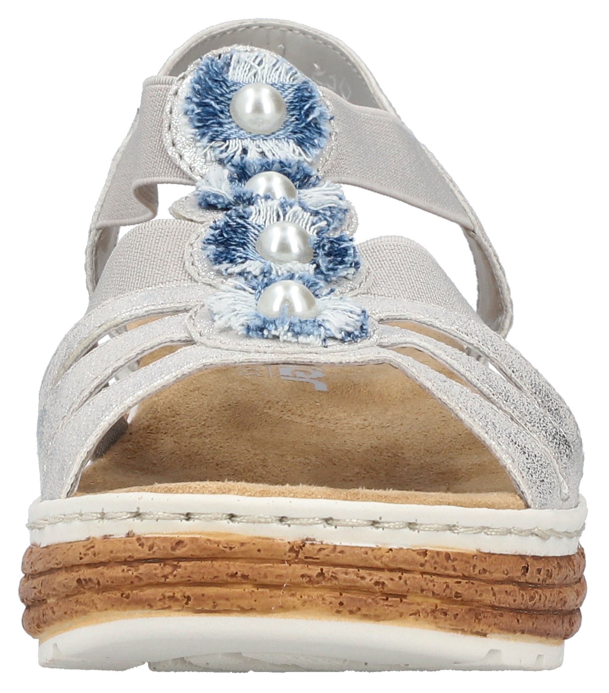 Rieker Plateausandale, Sandalette, Sommerschuh, Schlupfschuh mit seitlichen Gummizügen